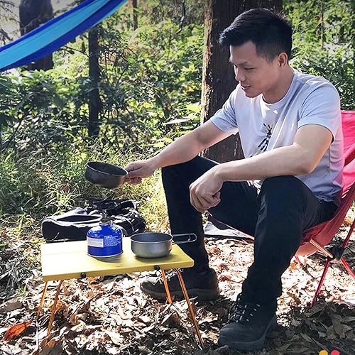 Miniatura 3 de ROOMAN Small Folding Table Outdoor Lightweight Folding Table Portable Size Small Camping Picnic Hiking Leisure Table Aluminum Alloy Lightweight