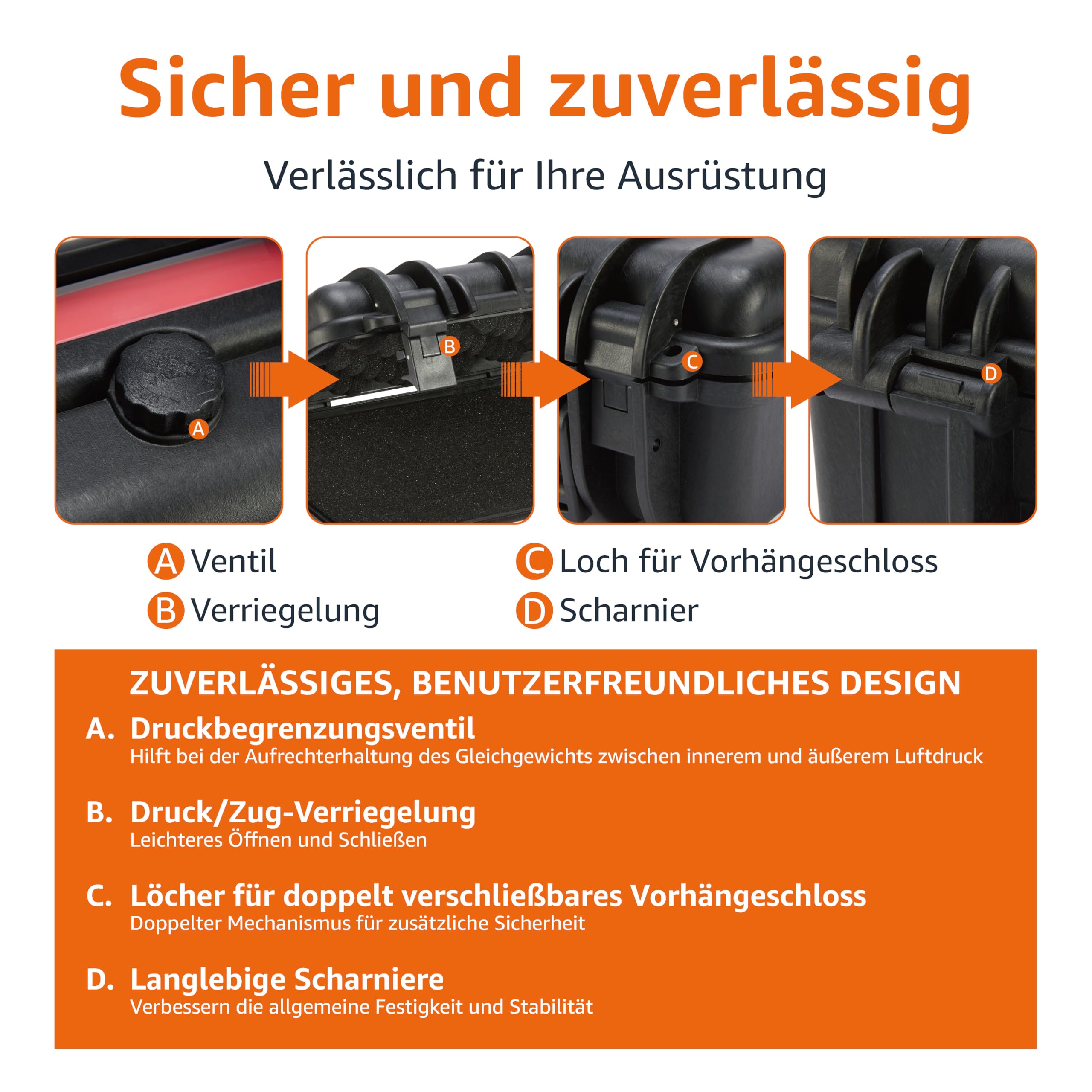 Amazon Basics Kleine Schützende Tragbare Harte Kameratasche mit Anpassbarem Passform-Schaumstoff für Drohnen, Kamera, Objektive und Zubehör, Wasserdicht, Stoßfest, 30.7 x 27 x 14.2 cm, Schwarz