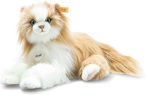 Steiff Gato princesa de peluche de 12 pulgadas, rubio rojizo/blanco