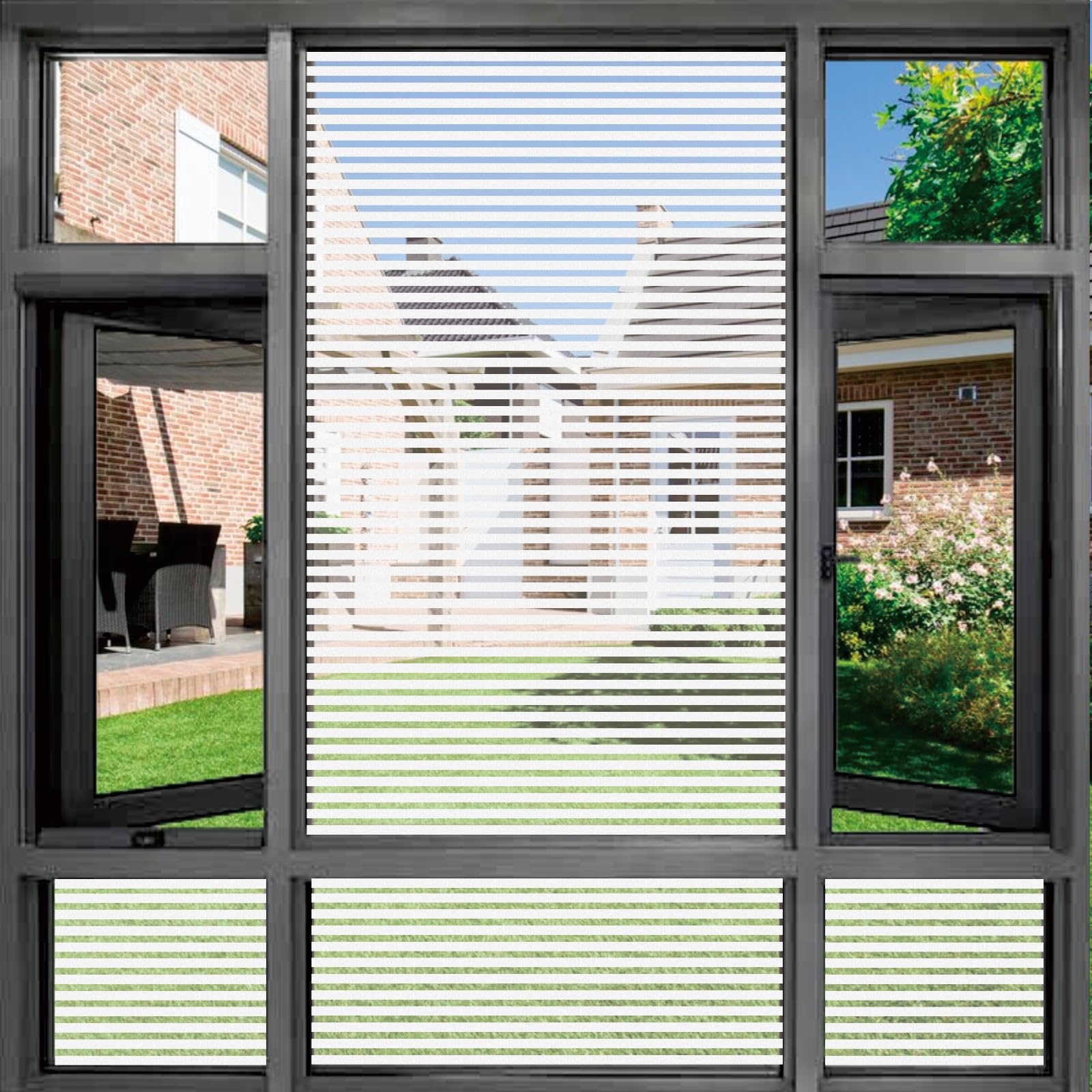 Privacy Window Film 65 x 240 cm Privacy Protection, Non-Adhesive Static Cling Removable Vinyl Heat Cotrol Anti Uv, No Glue Static Cling Covering for Home Office, Shutters