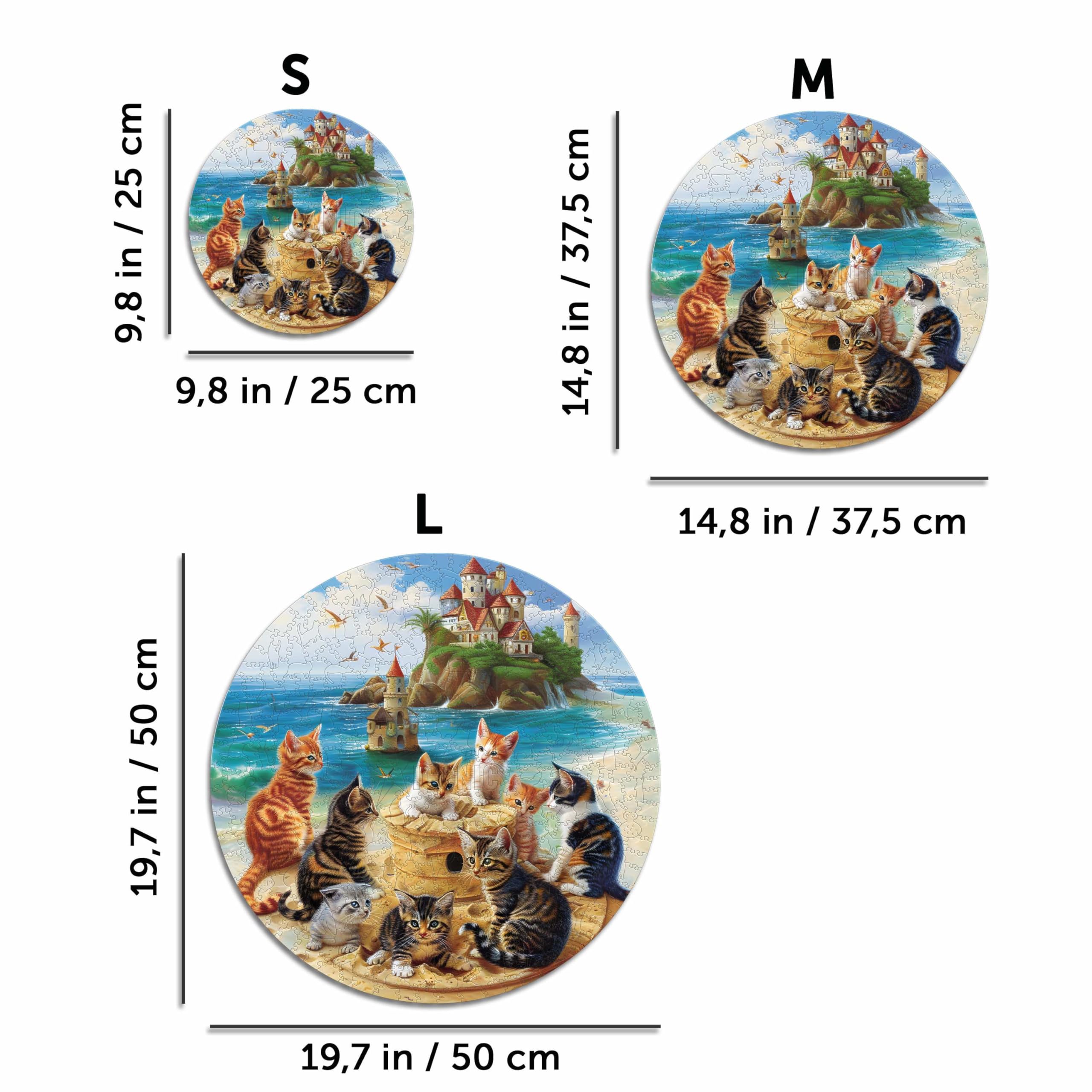 Iconic Puzzles, Kittens at the seaside, fantasy animals, 100% sustainable wooden puzzle, Gifts for Children and Adults size S - Image 4