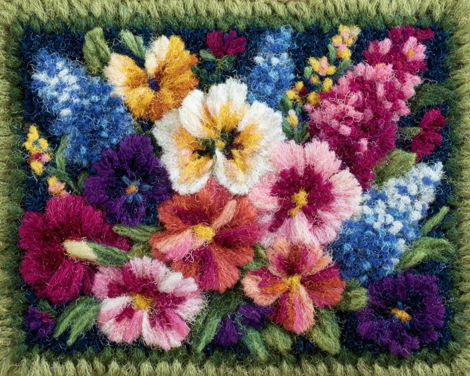 Wallphantom Latch Hook Rug Kits for Adult,Spring Garden,DIY Rug Crochet Making Kits with Pre-Printed Canvas and Latch Hook Tool and Enough Yarn,55x75cm