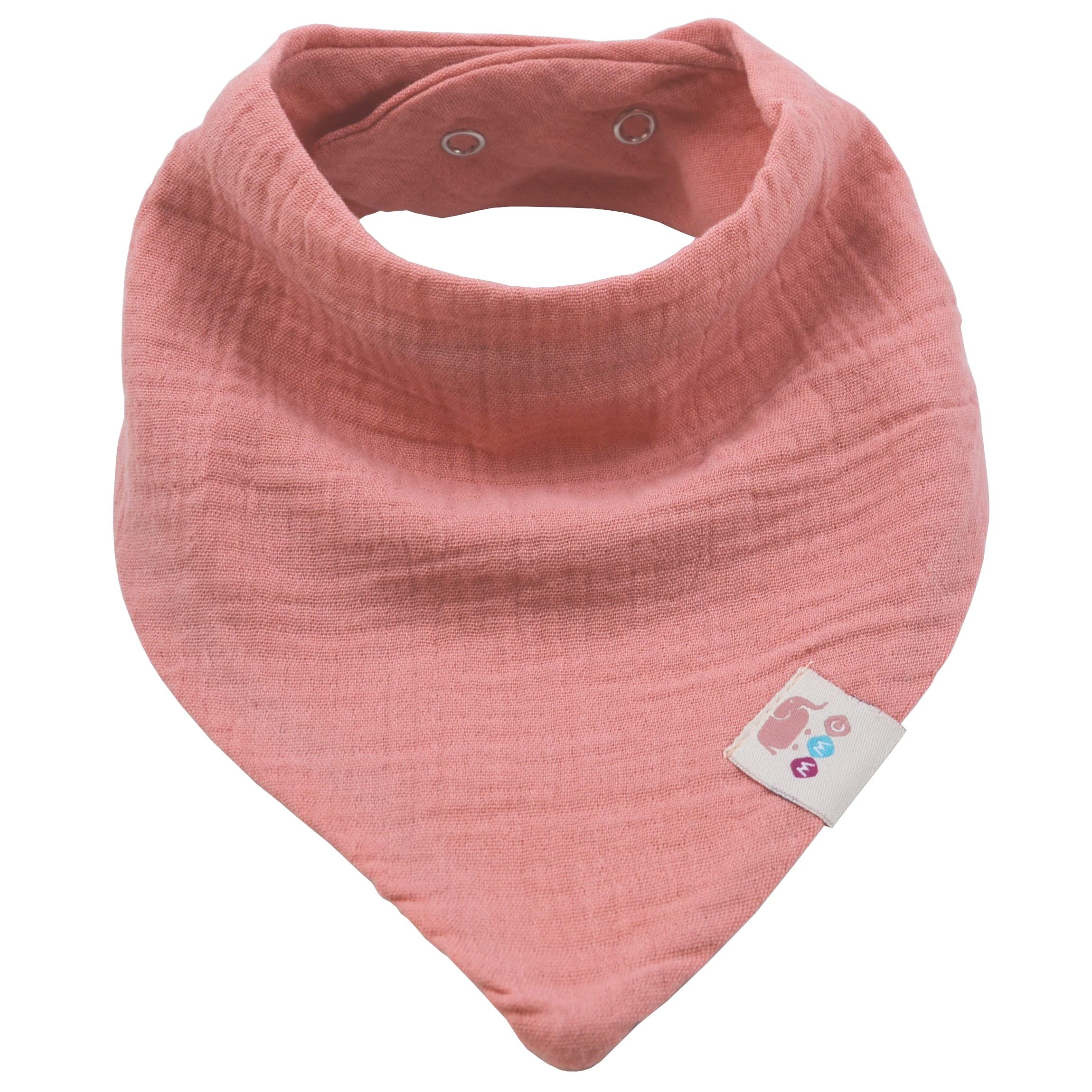 M.M.C. Baby 8 pieces muslin triangular scarves unisex cotton scarf with adjustable snap fasteners burp cloth bib for toddlers boys and girls (set girls) - Image 2