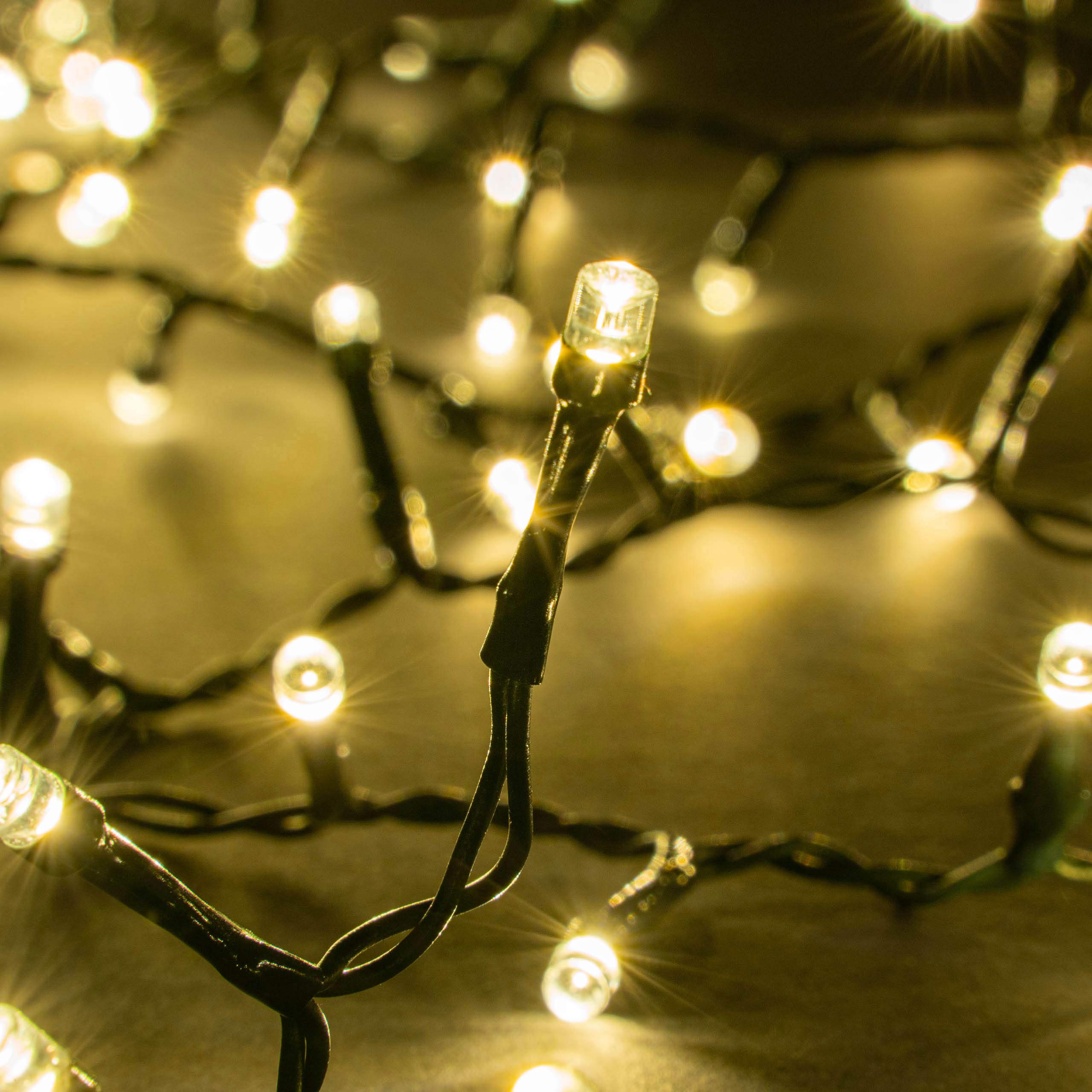 LED Büschellichterkette Cluster für Außen IP44 Außen-Trafo 6h-Timer grünes Kabel 25m Weihnachtsdekoration Party Xmas 500 750 1000 2000 warmweiß bunt wählbar (warmweiß, 1000 LED)