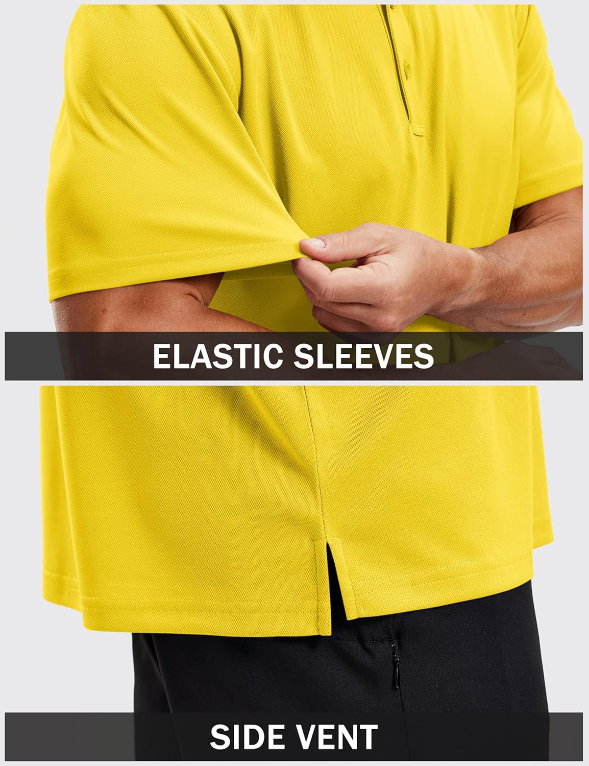 TACVASEN Mens Polo Shirts Short Sleeve Dry Fit Performance Breathable Golf Shirt with Collar Tennis Casual Business Work