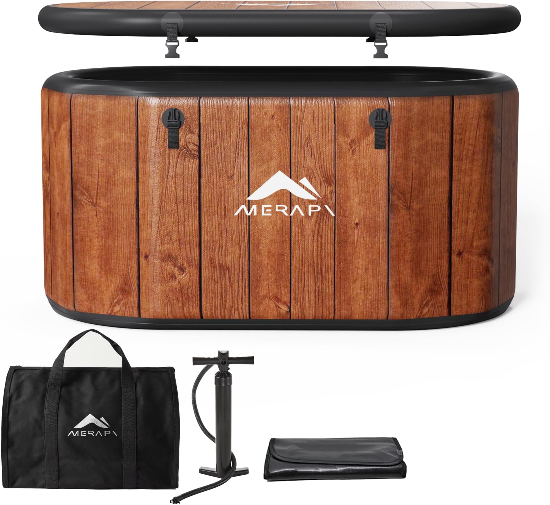 Upgraded Cold Plunge Tub With Insulated Lid For Athletes, 31.5" Dia X 30 H Home Therapy Ice Barrel With Inflatable Wall 100 Gallon Ice Bath Tub With Carry Bag Compatible With Water Chiller 622f9bcb - View #8