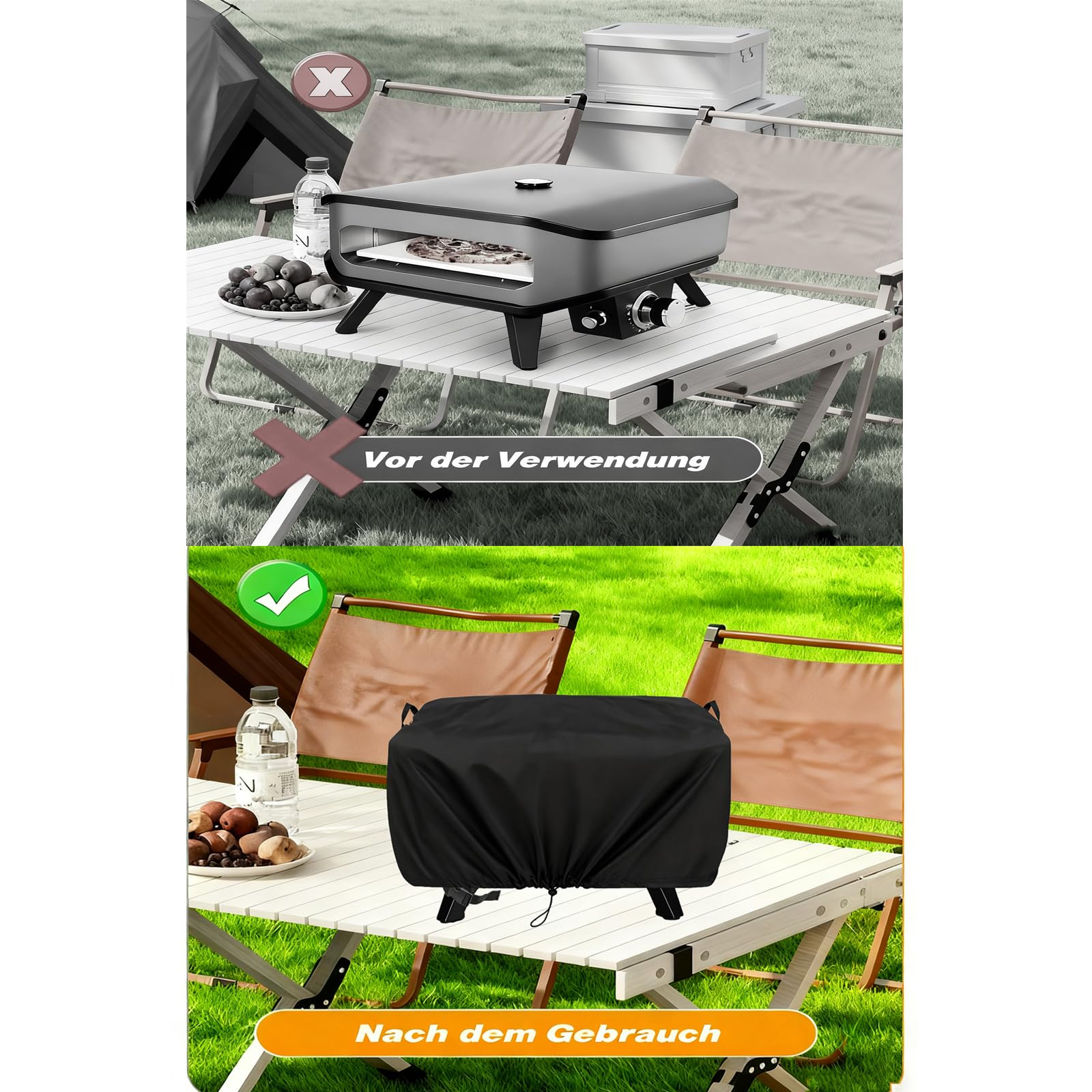 Forno per pizza copertura per Cozze 90347 XXL 17" Forno per pizza a gas -62x62x28cm 420D Oxford lenzuola copertura impermeabile Cozze Forno per pizza Accessori Cozze 17