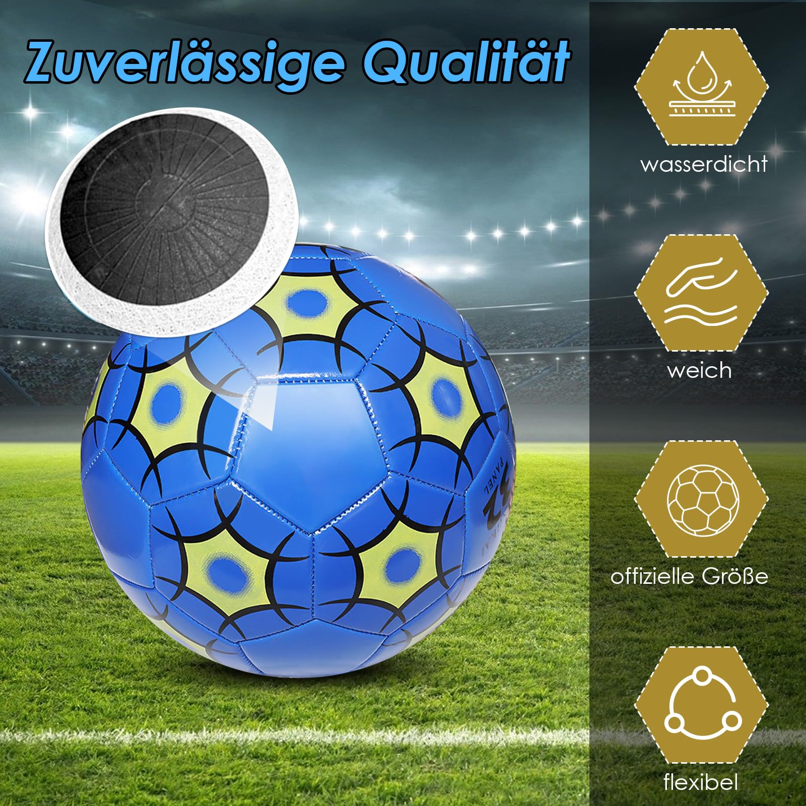 KWJEIULSOQ Fußball Größe 4 - Trainingsball Für Kinder & Jugendliche