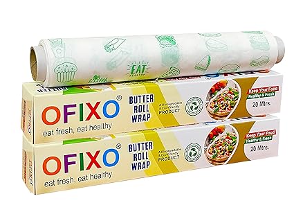 Food WRAP Multipurpose Food Wrapping Paper | 20 Meter | Perfect Premium Food Wrapping Paper for Cooking, Baking, Packing and Serving Foods (Pack of 2)