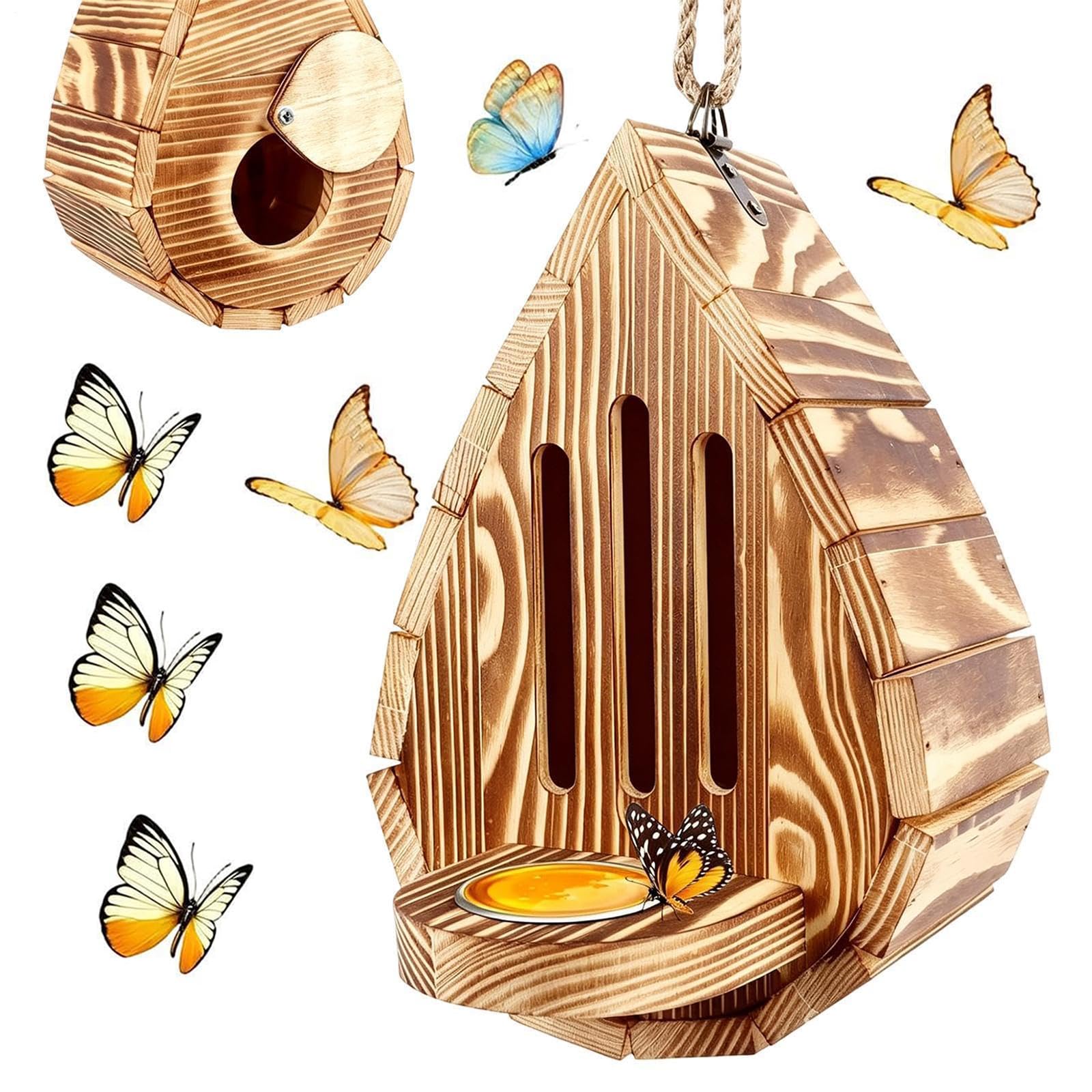 Butterfly House for Garden, Outdoor Butterfly Shelter and Habitat for Backyard Patio, Nature Wildlife Lovers Garden Decor