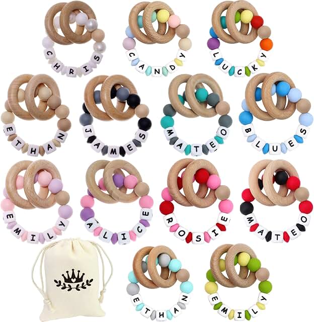Personalized silicone name teether ring image