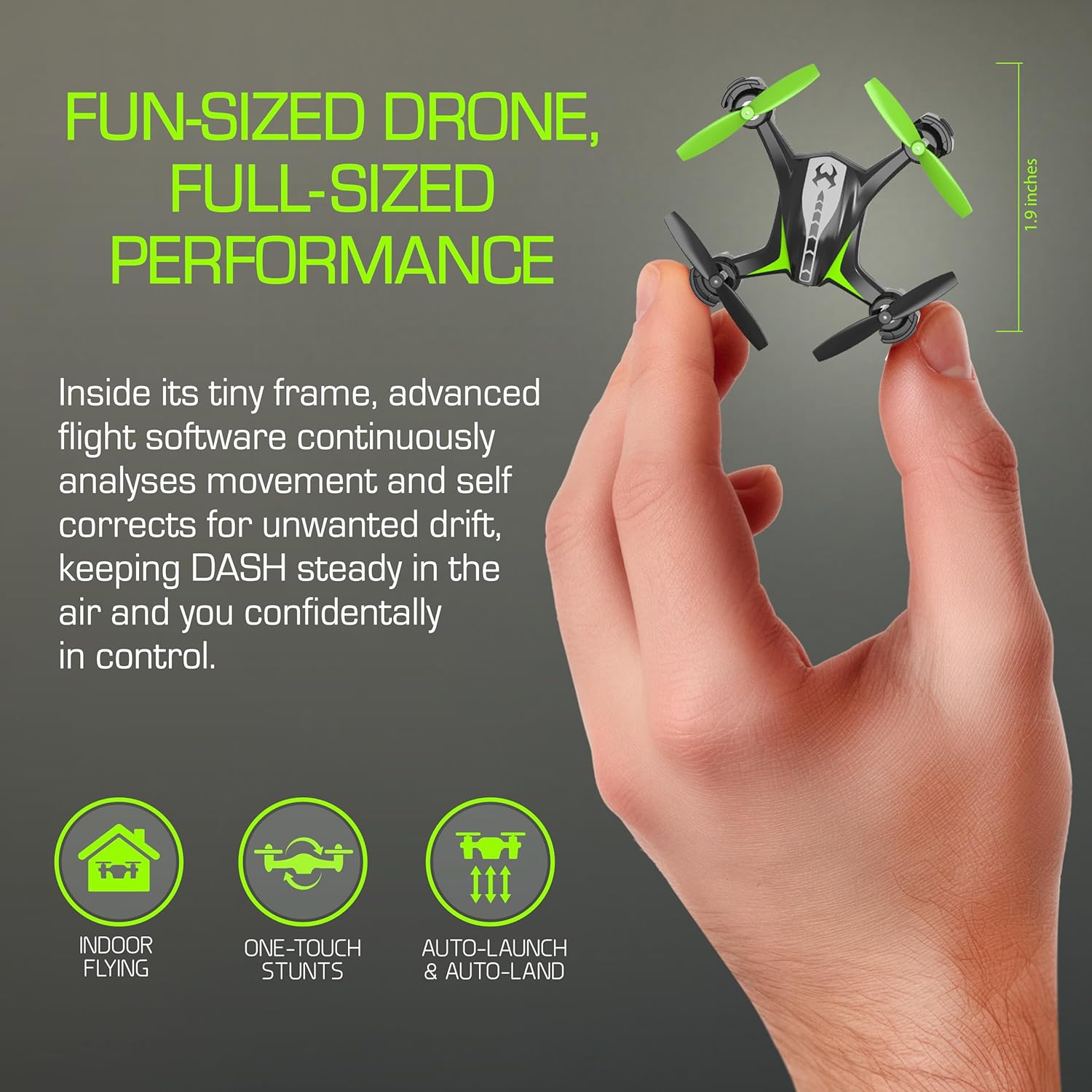 Sky Viper Dash Nano Performance RC Drone, Fast Safe Indoor Flying, Rechargeable Battery