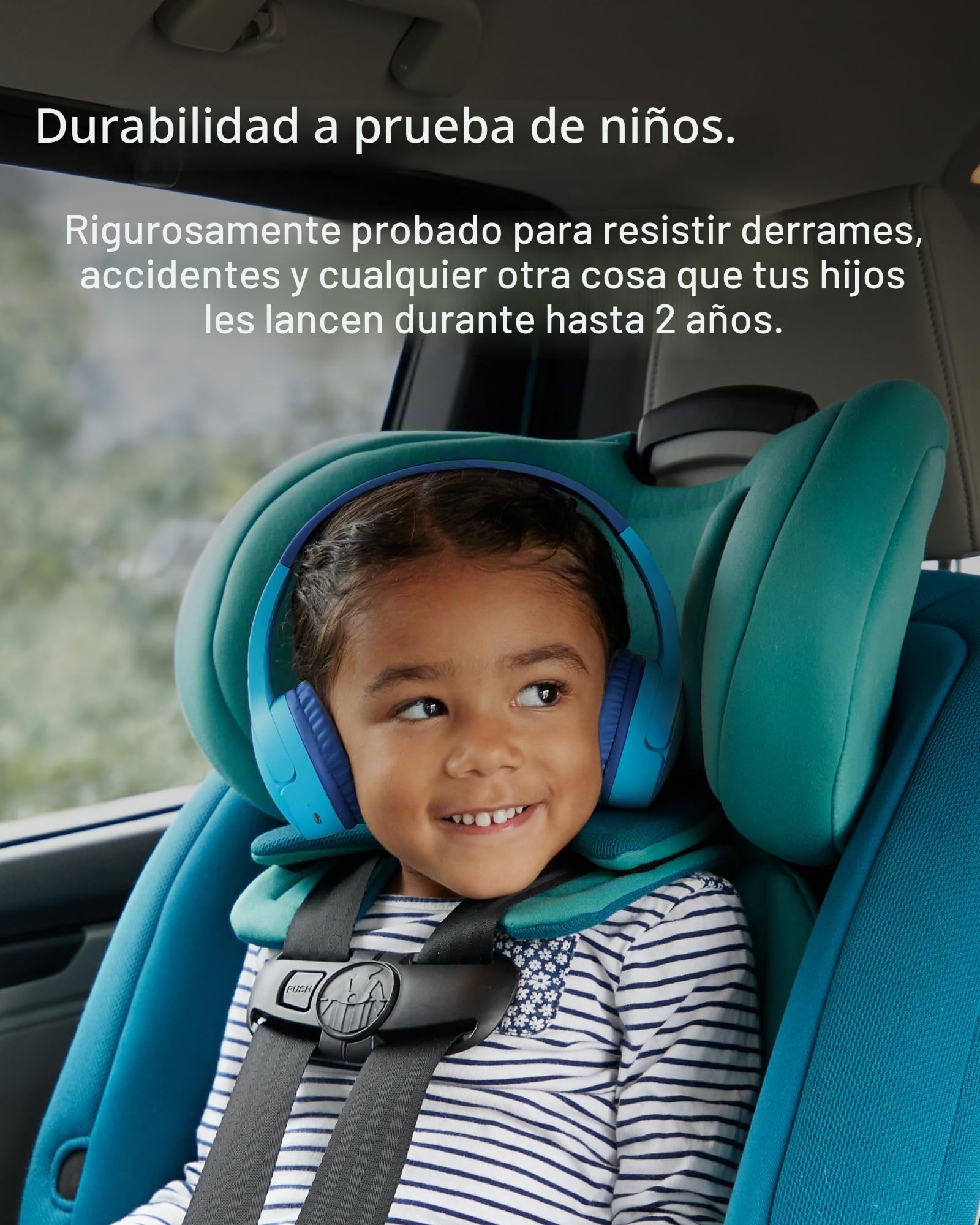 Belkin auriculares inalámbricos para niños SoundForm Mini con micrófono, cascos supraaurales para la enseñanza en línea, la escuela y viajar, compatibles con iPhone, iPad, Galaxy y otros, azul