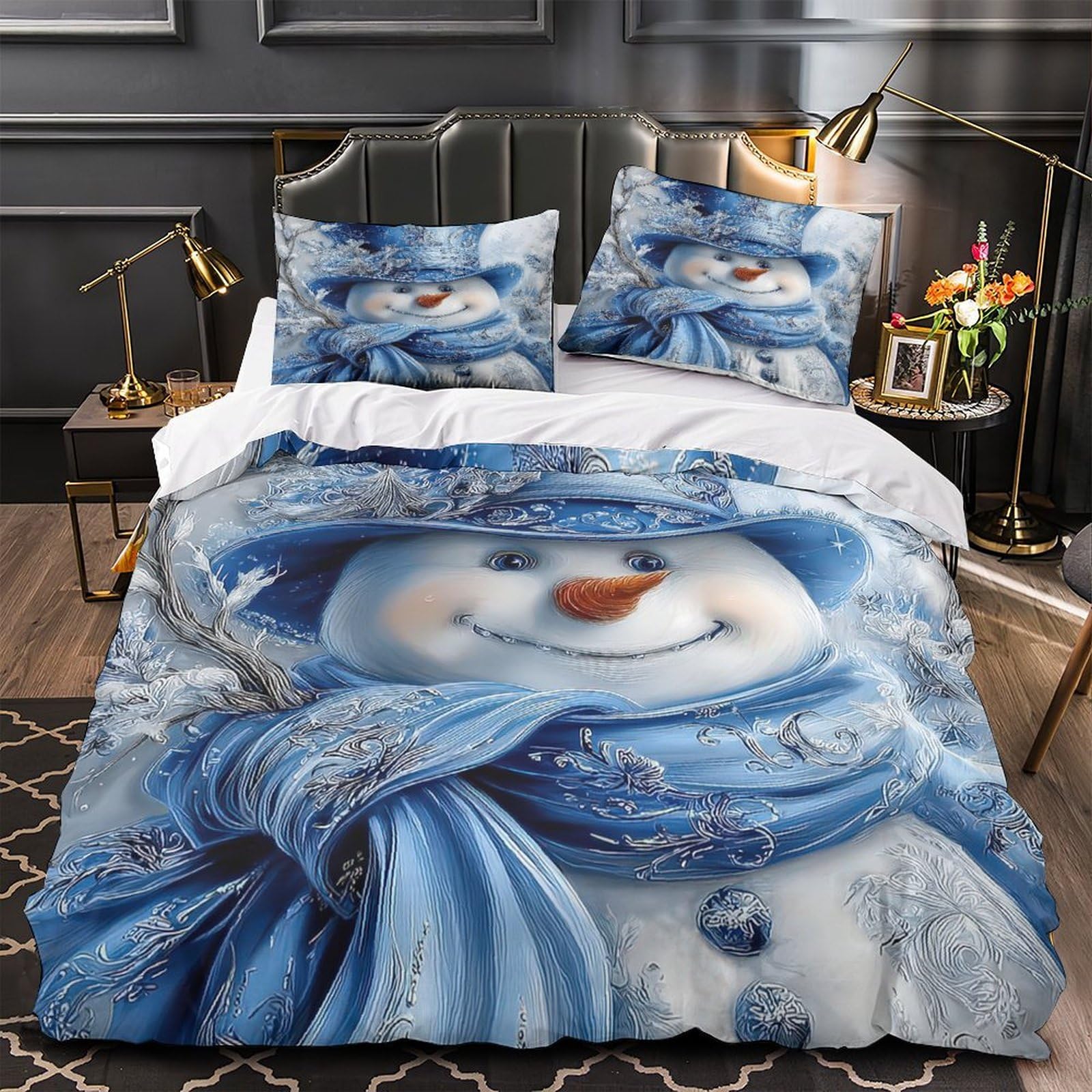 Housse de couette fermeture éclair finie la corvée du lit King 220x240 bleu 3D