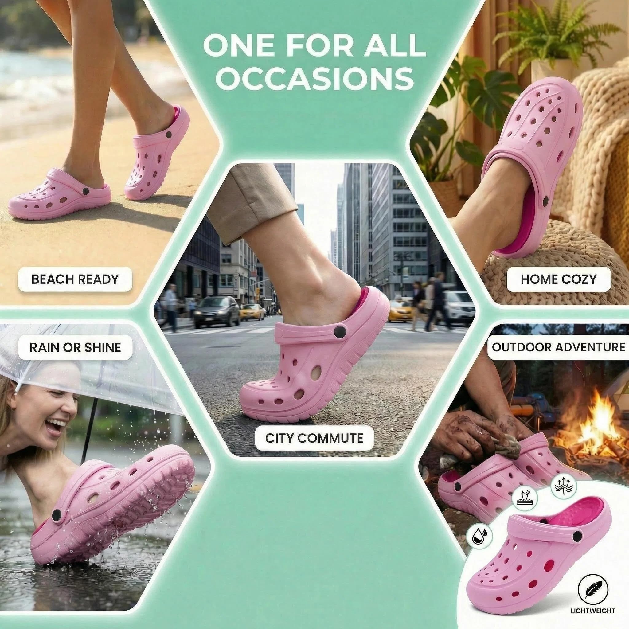 Damen Herren Hausschuhe Gartenschuhe atmungsaktive Clogs leichte Pantoletten Pantoletten Pantoffeln Strand Schuhe Sandalen