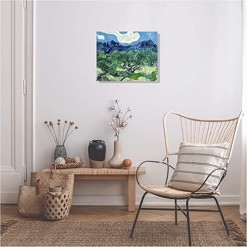 Miniatura 799 de A&T ARTWORK The Starry Night de Vincent Van Gogh. Tamaño del marco: 36 x 30 pulgadas, tamaño de la imagen: 30 x 24 pulgadas, reproducciones clásicas