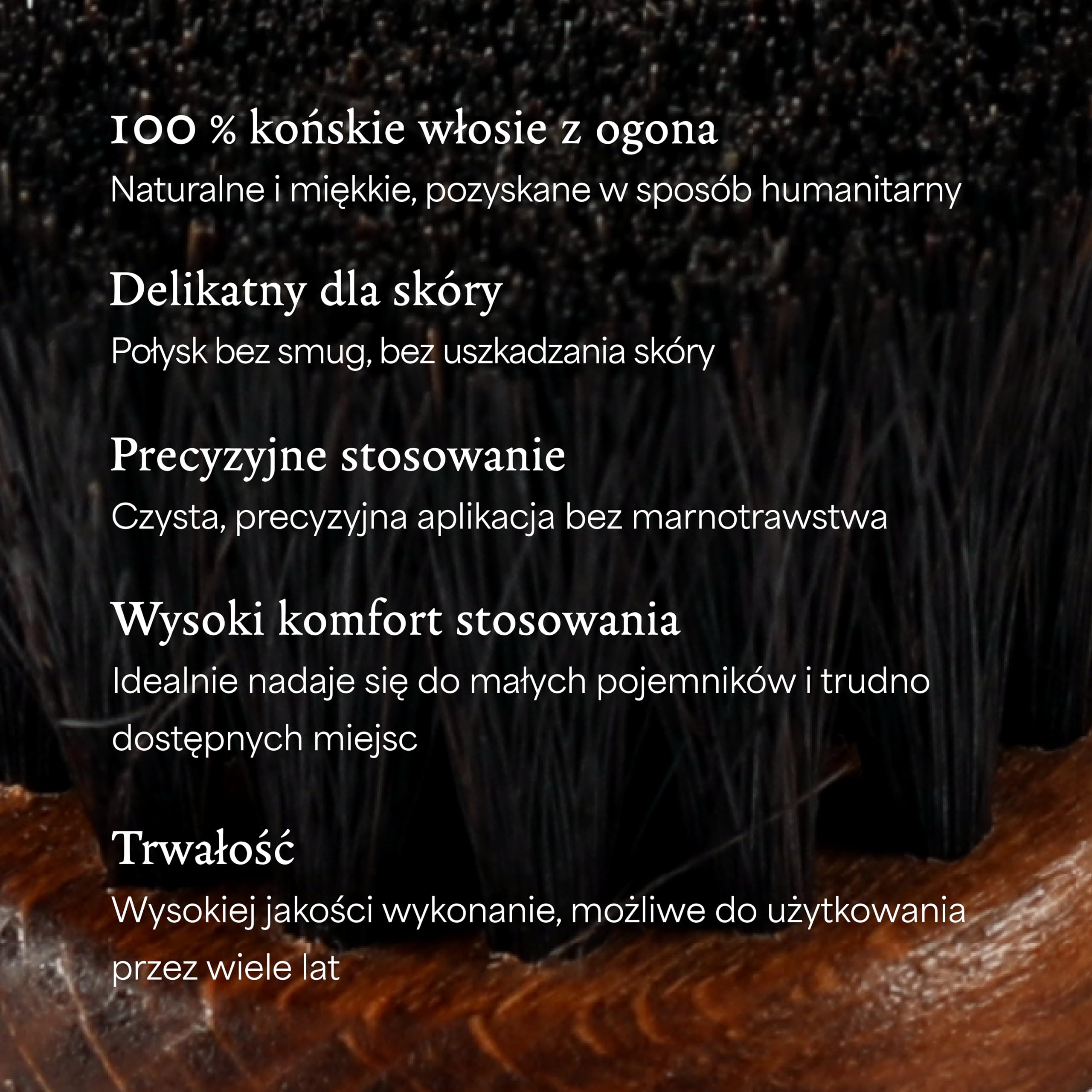 Langer & Messmer Pędzel do nakładania pasty do butów z drobnego włosia końskiego - Pędzel do profesjonalnej pielęgnacji butów - Pojedynczy ciemny