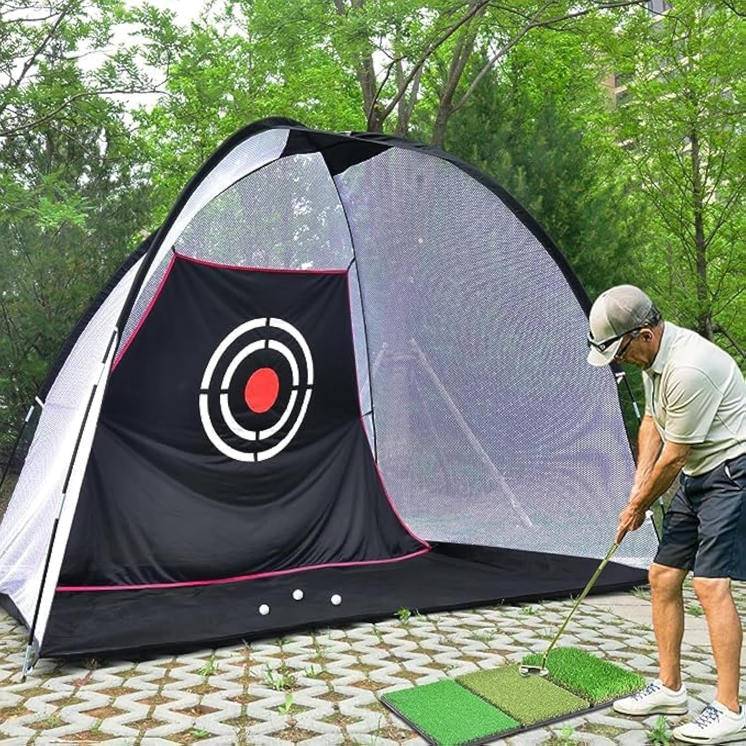 Kapler Golf Hitting Net for Indoor and Outdoor Use - Heavy Duty Driving Range Practice Cage With Portable Design for Garage, Backyard, Home