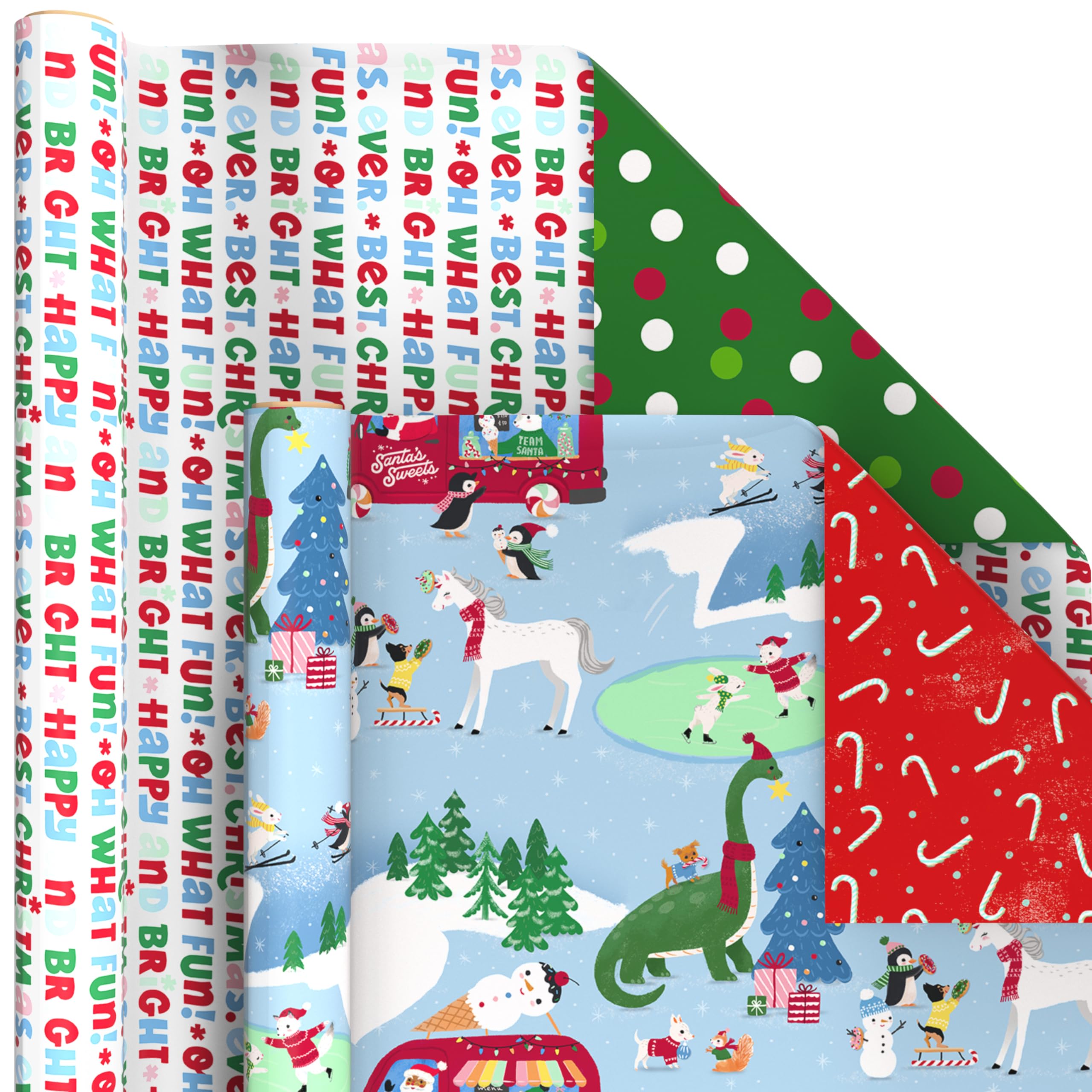 Hallmark Wendbares Geschenkpapier-Set für Weihnachtsfeiertage