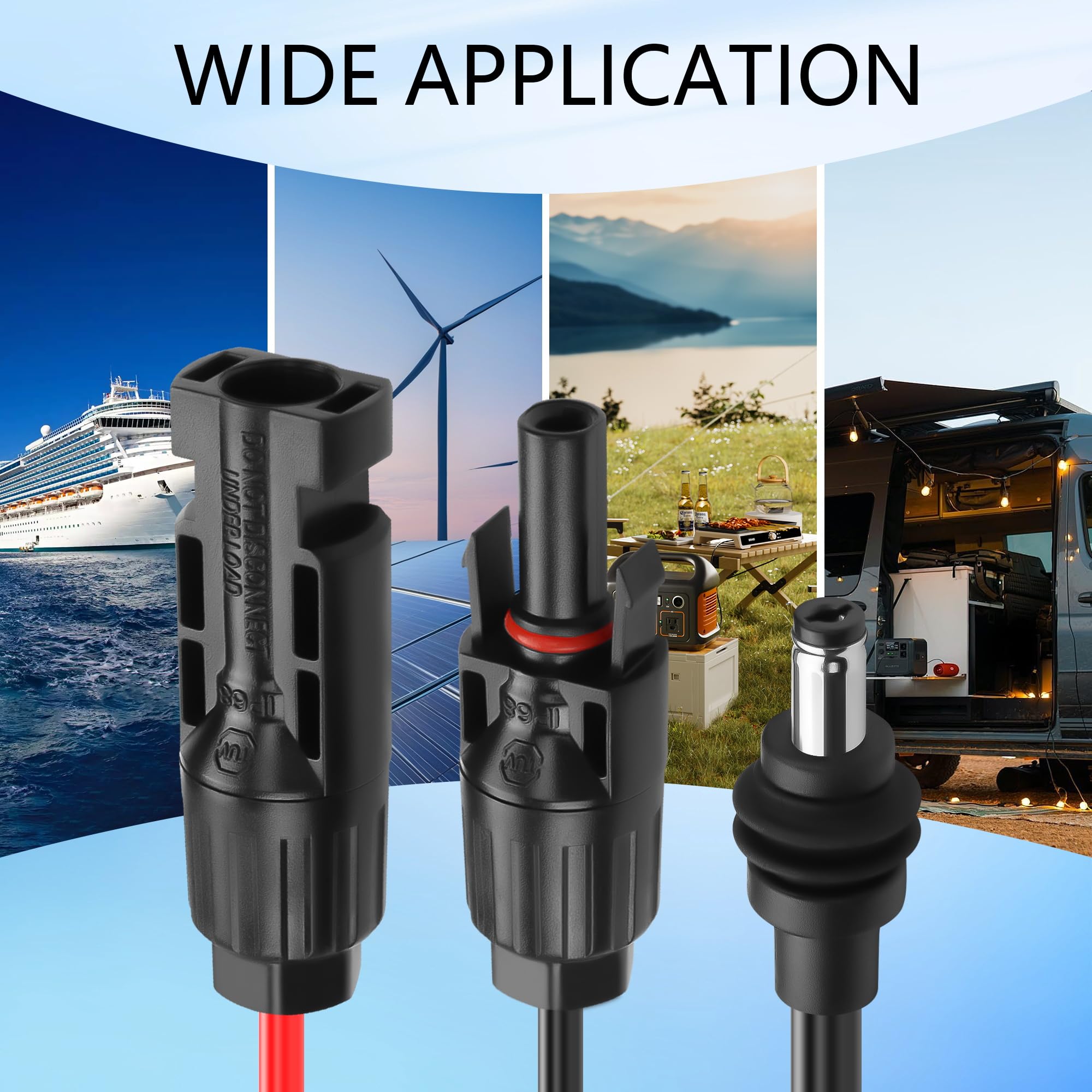 GINTOOYUN Starlink Mini kabel zasilający Solar do DC5521, wtyczka solarna męska/żeńska do wodoszczelnego DC 5,5 x 2,1 mm, męski wtyk przedłużający prąd do paneli słonecznych (6,56 ft)
