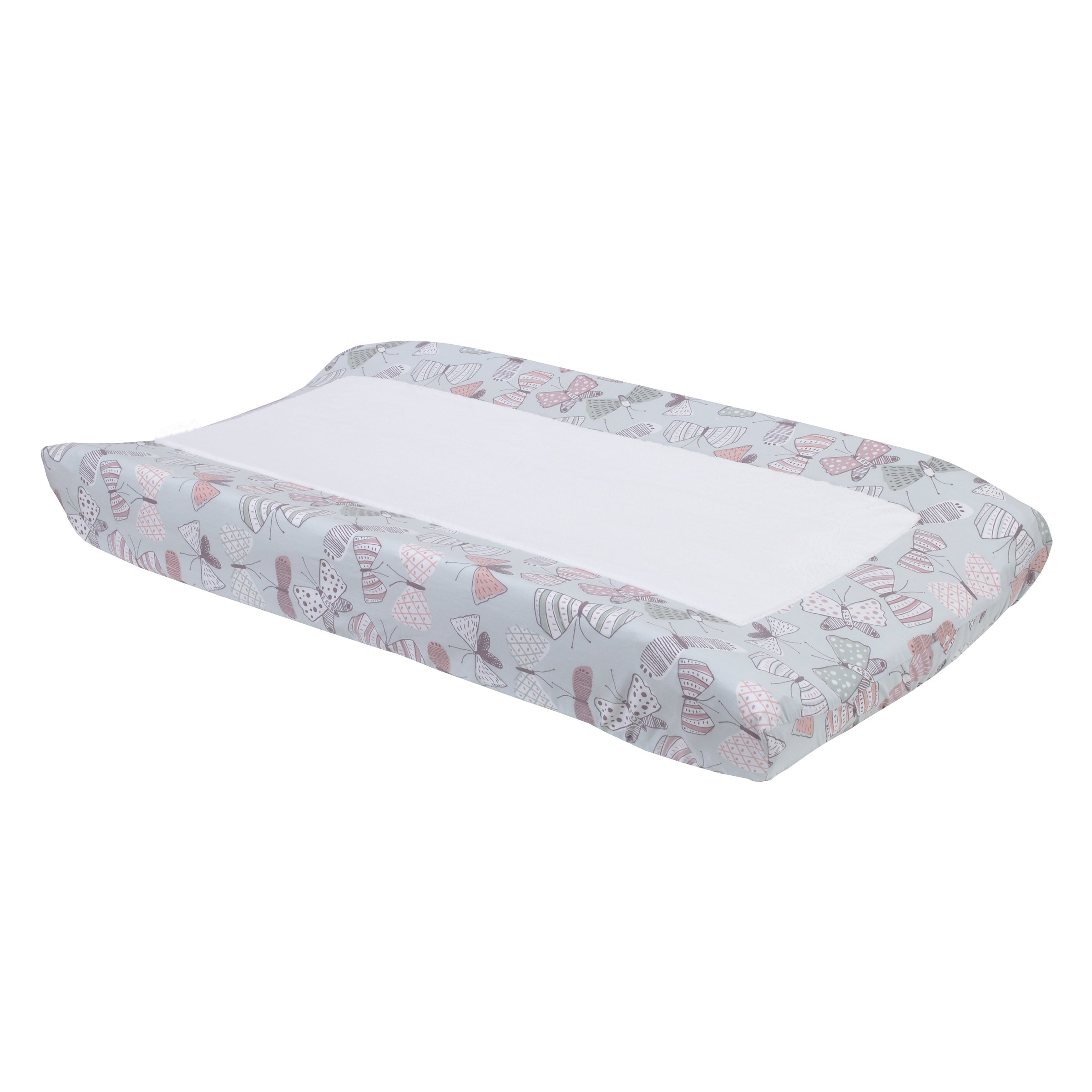 DWELLSTUDIODwell Studio Arden Butterfly Print Changing Pad Cover, Violet/Pink/Gray