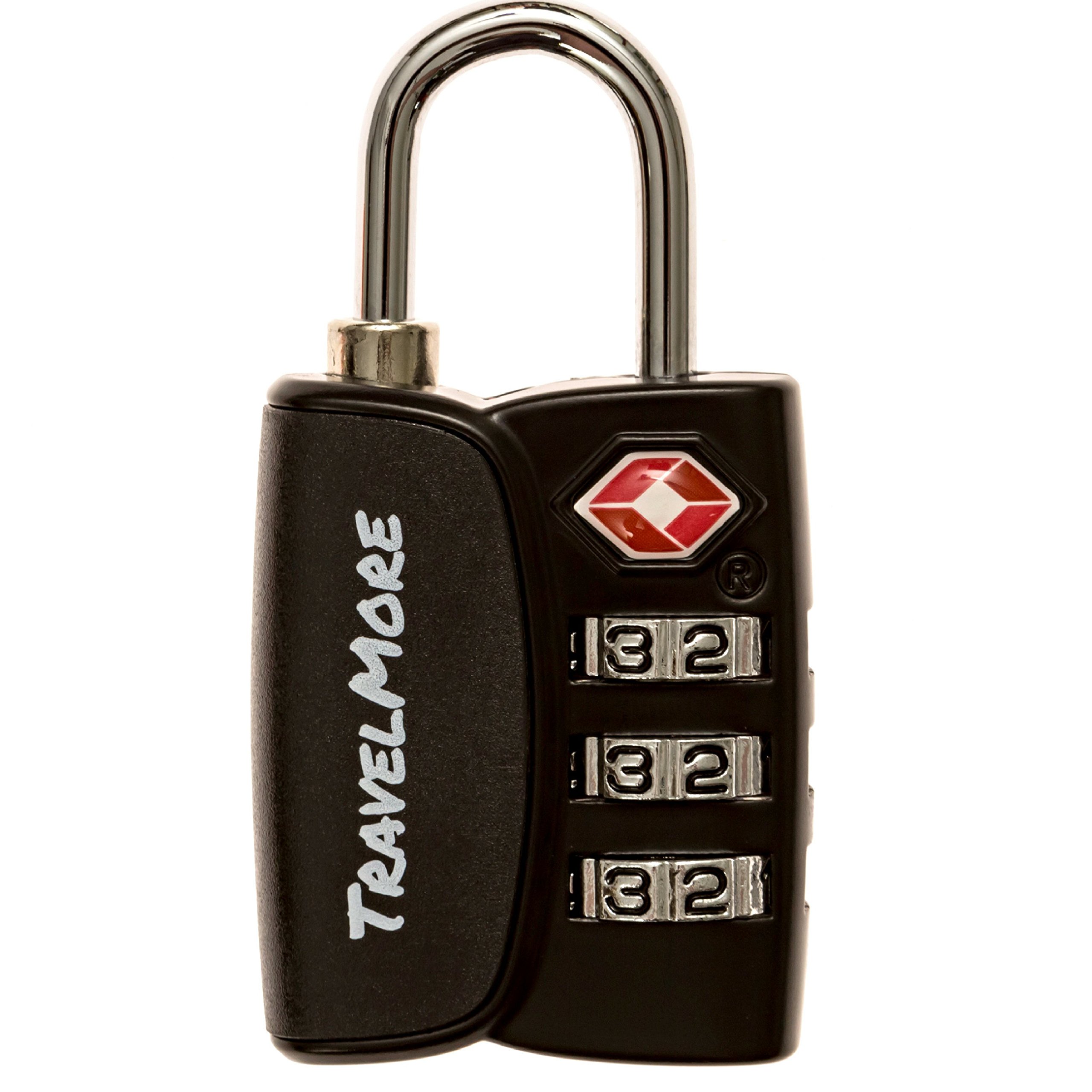 TravelMore1-Pack TSA Approved 3-Digit Luggage Lock with Open Alert Indicator for Travel Suitcases & Baggage | Luggage Lock | TSA Lock | Black