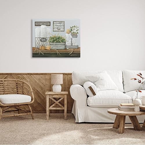 Miniatura 2 de Stupell Industries Lienzo decorativo para pared de cuarto de baño Country Washroom, 40 x 30, azul