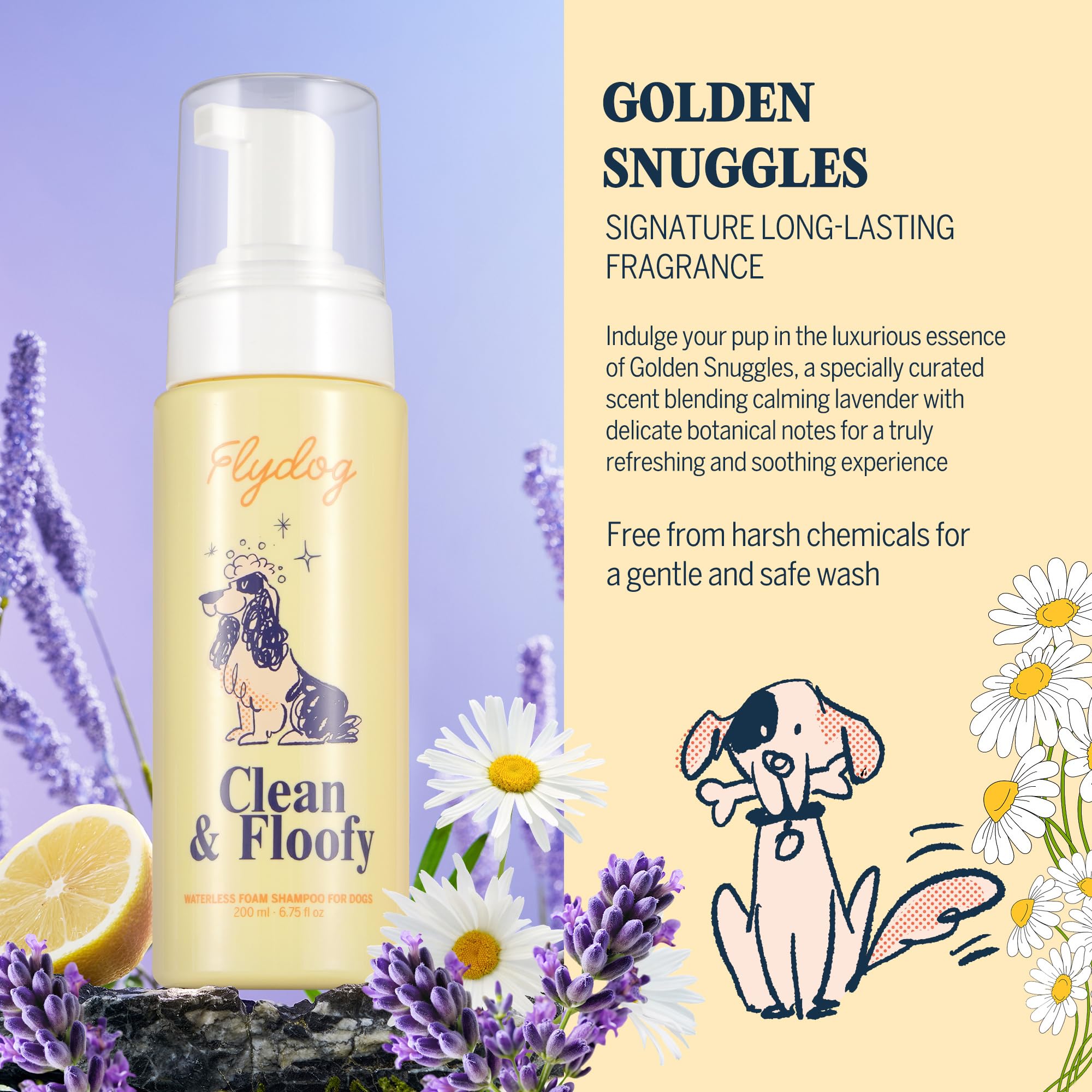 Clean and Floofy Dry Dog Shampoo with Glove – No Rinse Spray Foam, Anti-Itch, Odor Control, Moisturizing & Conditioning, Hydrating, Detangling, Sulfate-Free Waterless Pet Bath Wash for Dogs & Puppies - image 5