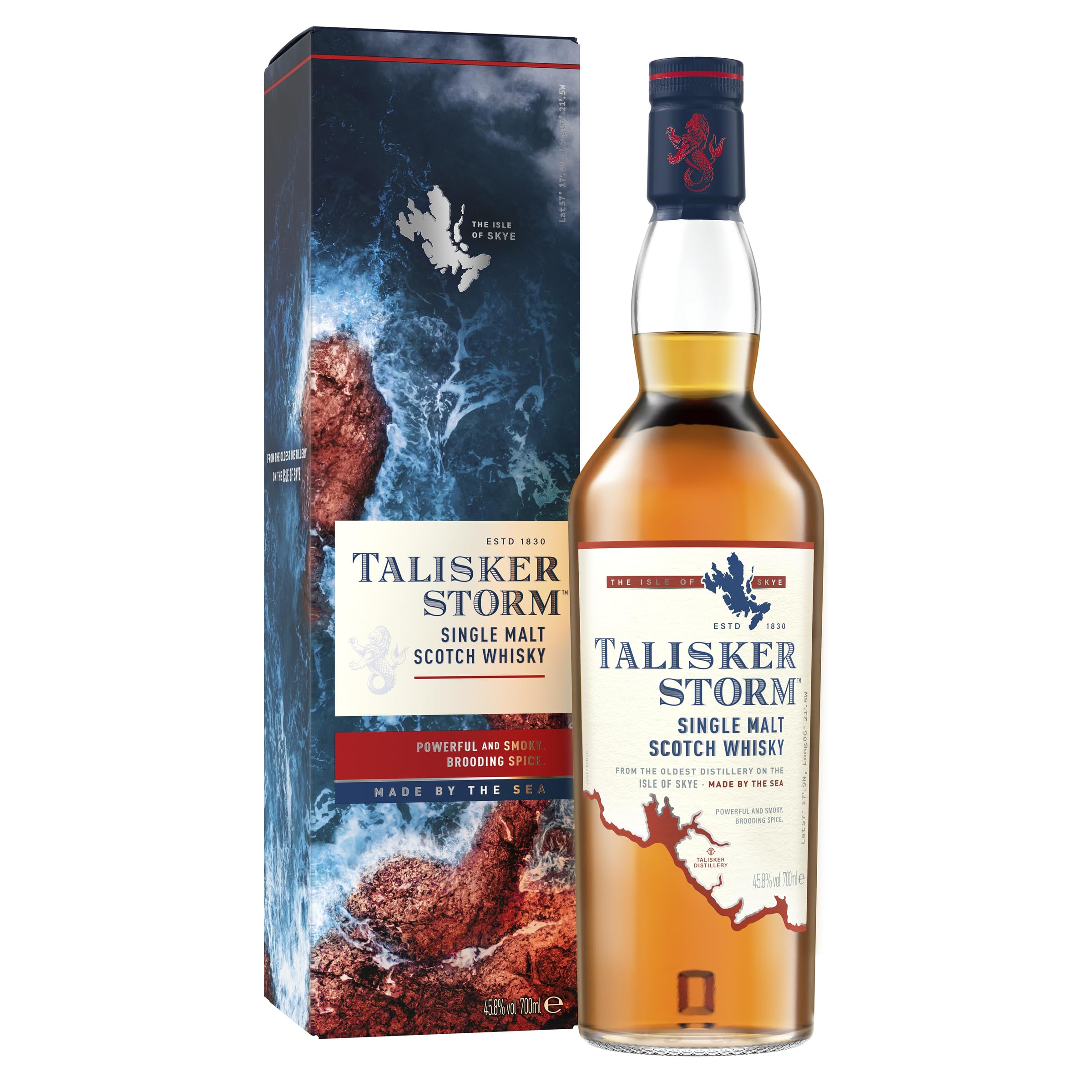 Talisker Storm Single Malt Scotch Whisky | 45.8% vol | 70cl | Powerful & Smoky Single Malt Whisky | Brooding Spice | Peppery Sweet & Salty Flavours | Scottish Whisky Made by the Sea