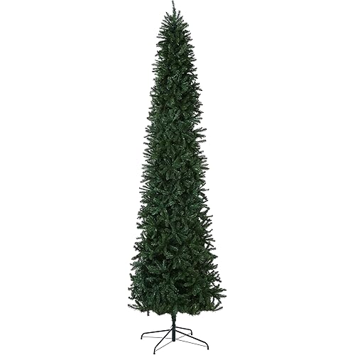 National Tree Company Artificial Slim Christmas Tree, Green, Kingswood Fir, Includes Stand, 12 Feet