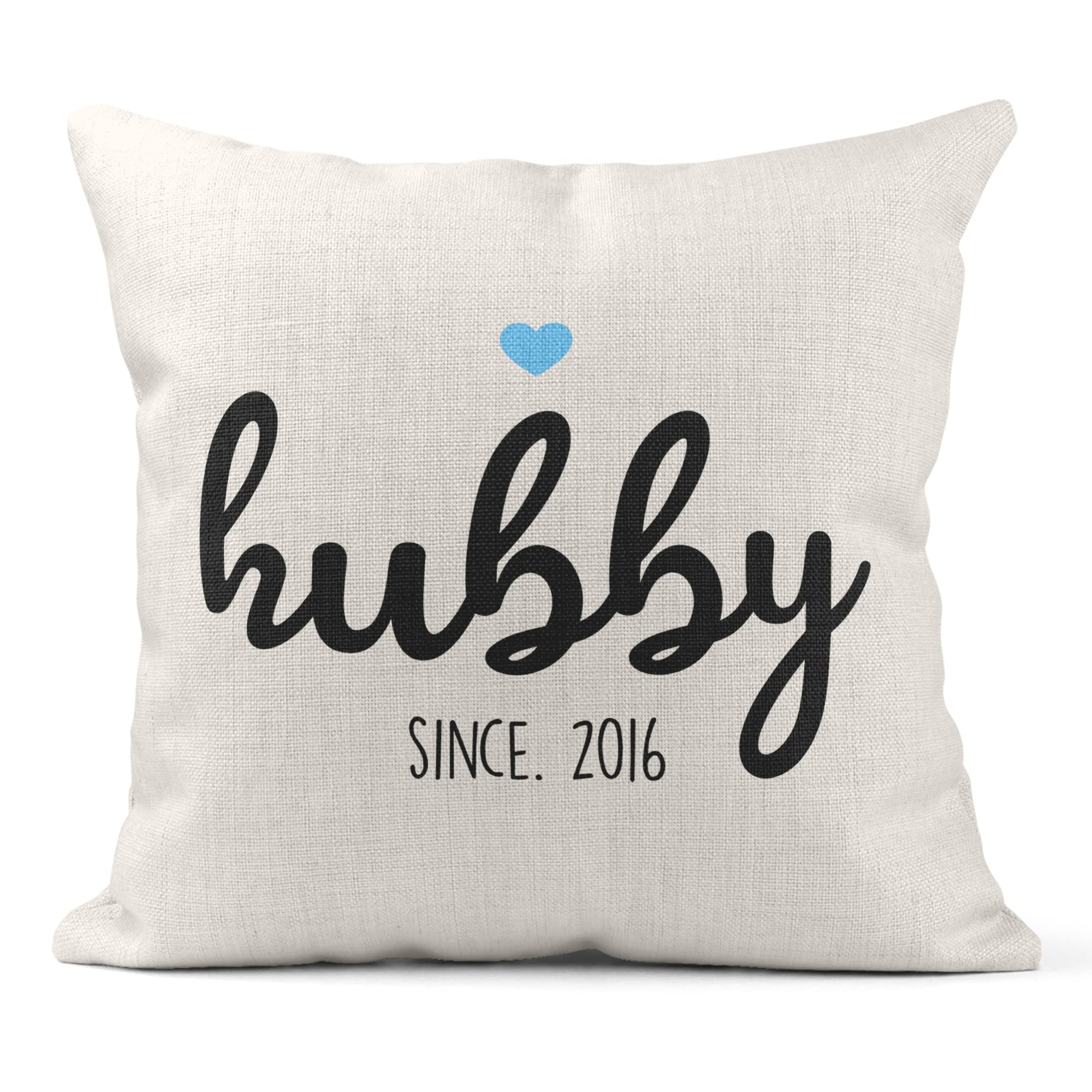 Print Maniacs Hubby Personalised Pillow Valentines Gift Anniversary Wedding Husband Wife Established Canvas With Insert Wife (Hubby)