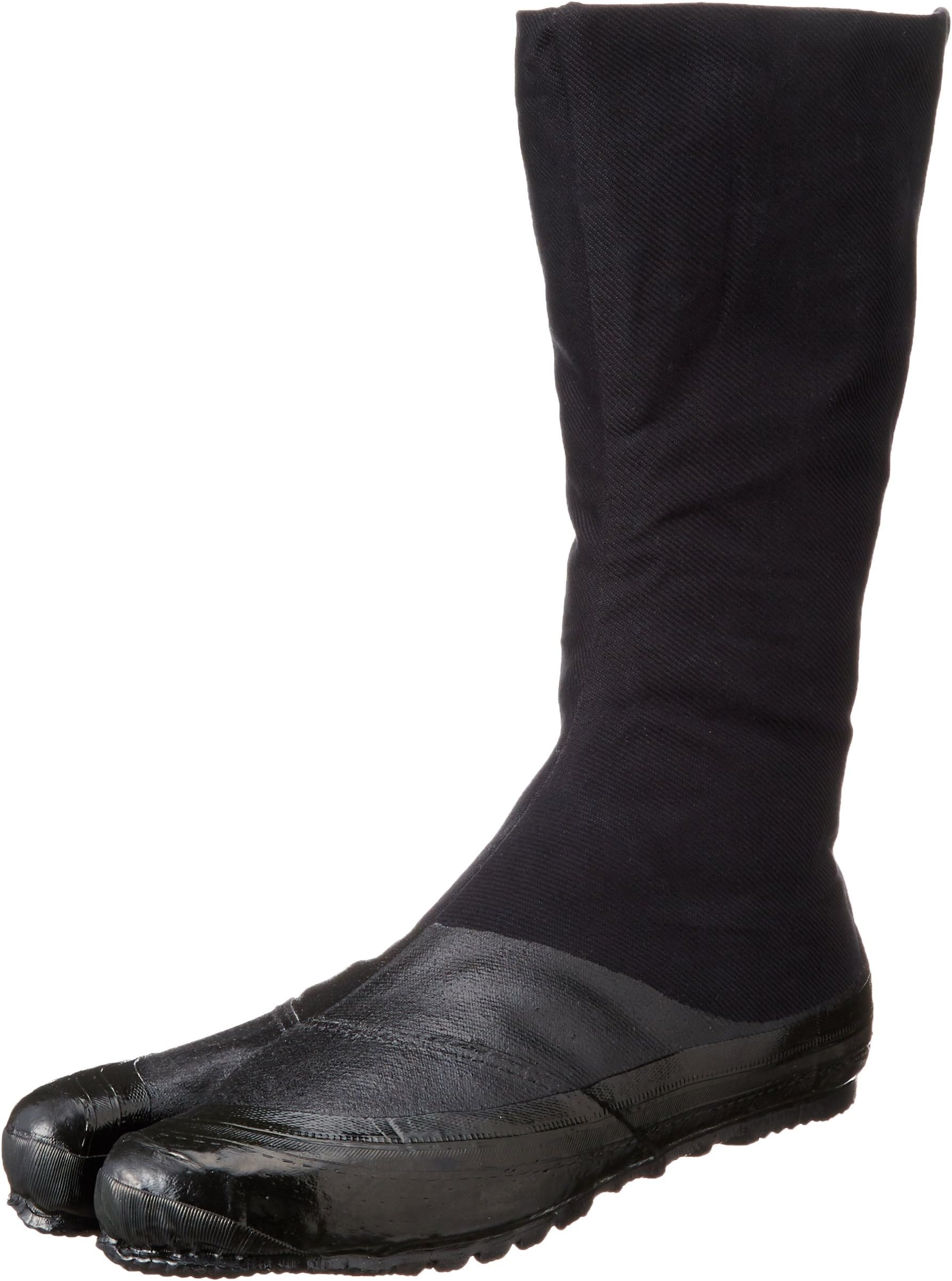 Marugo Jitsuyou All Black Japanese Tabi Shoes Black with 12 Clips