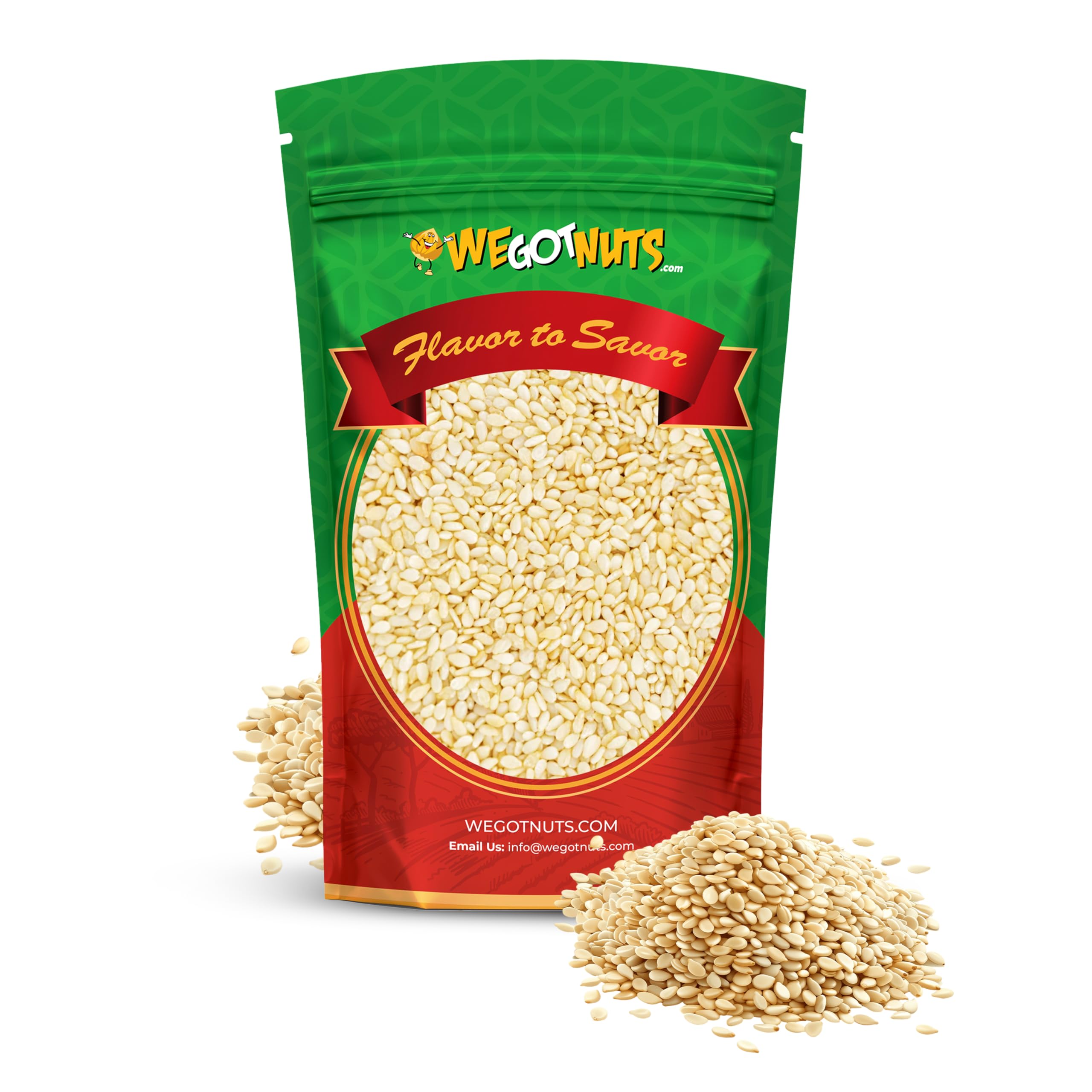 We Got Nuts White Hulled Sesame Seeds 5 Lbs (80oz) Bag | No Preservatives Added, Non-GMO, 100% Natural With No Shell | For Baking, Salad Toppings, Cereal, Roasting