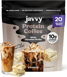 Javvy Protein Coffee for Cold Brew & Iced Coffee, White Chocolate Mocha