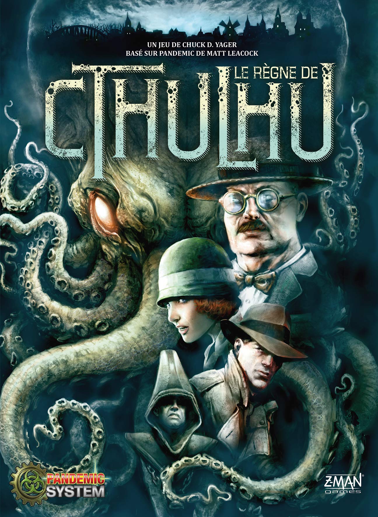Z-Man Games Pandemic ZMPAC01FR Die Herrschaft von Cthulhu – Gesellschaftsspiel – ab 14 Jahren – 2 bis 4 Spieler – 40 Minuten, Mehrfarbig