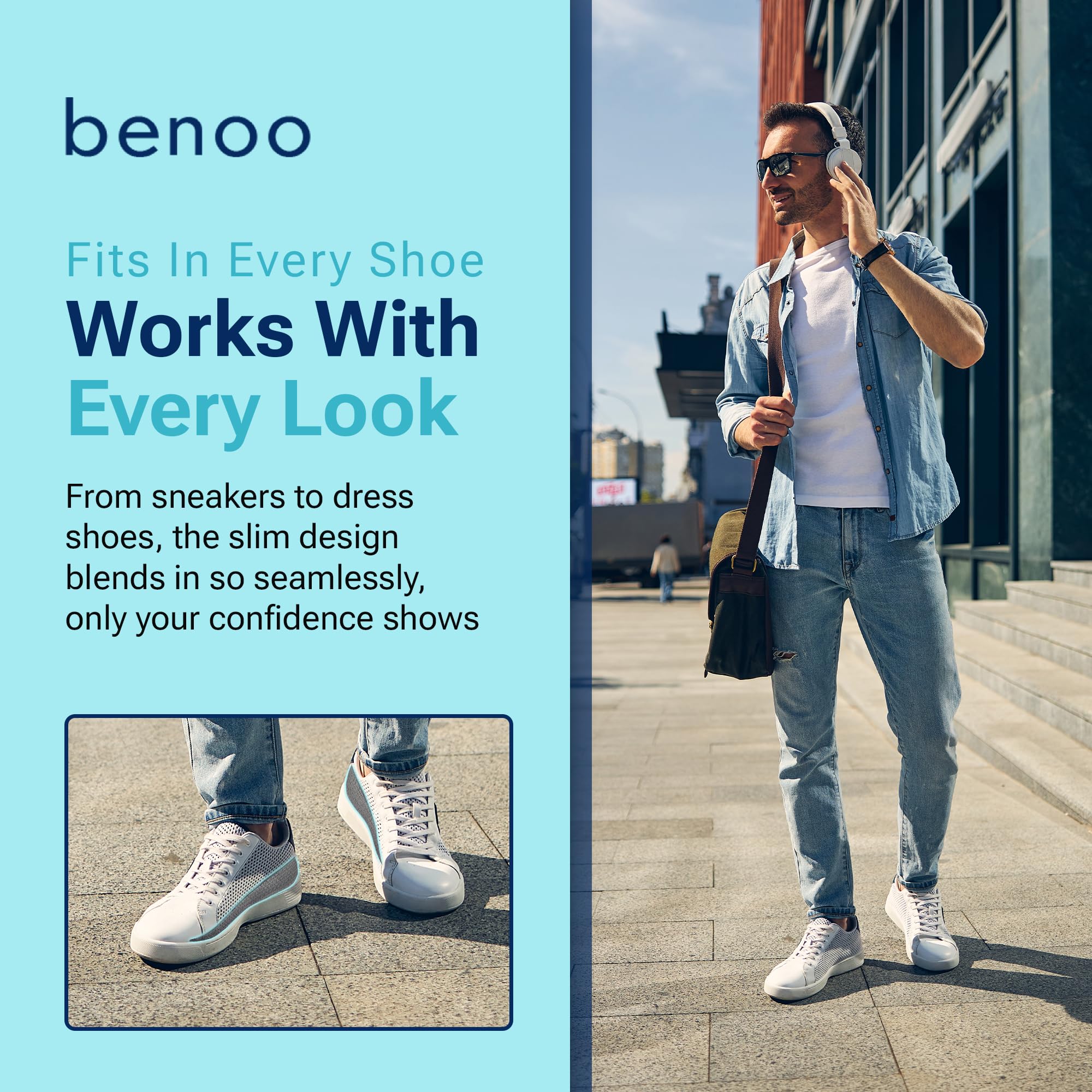Plantillas Elevadoras de Media Longitud – Aumentadores de Altura para Zapatos Cómodos para Hombre, Aumento de Altura Instantáneo (44-45)