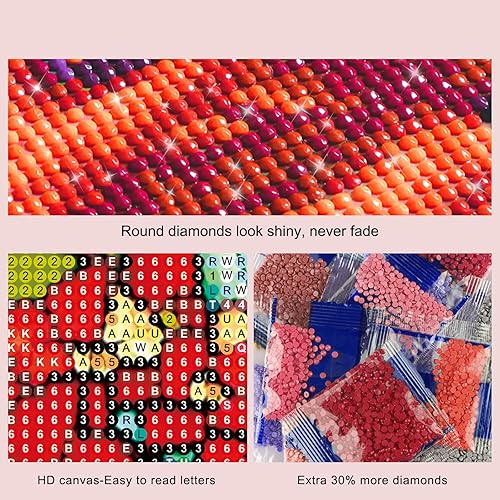 Miniatura 3 de Lxmsja 5D Redbird - Kit de pintura de diamantes de vidrio manchado para adultos principiantes, kit de arte de diamantes de imitación, kit de arte de