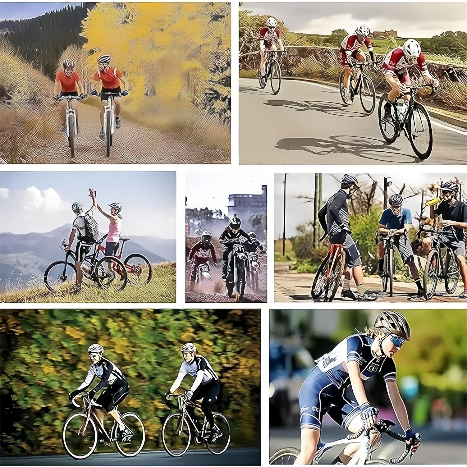 Ensemble Maillot de Cyclisme pour Homme, Vêtements Velo Été Tenue Cycliste Manche Courte et Cuissard À Bretelle avec 9D Coussin Gel