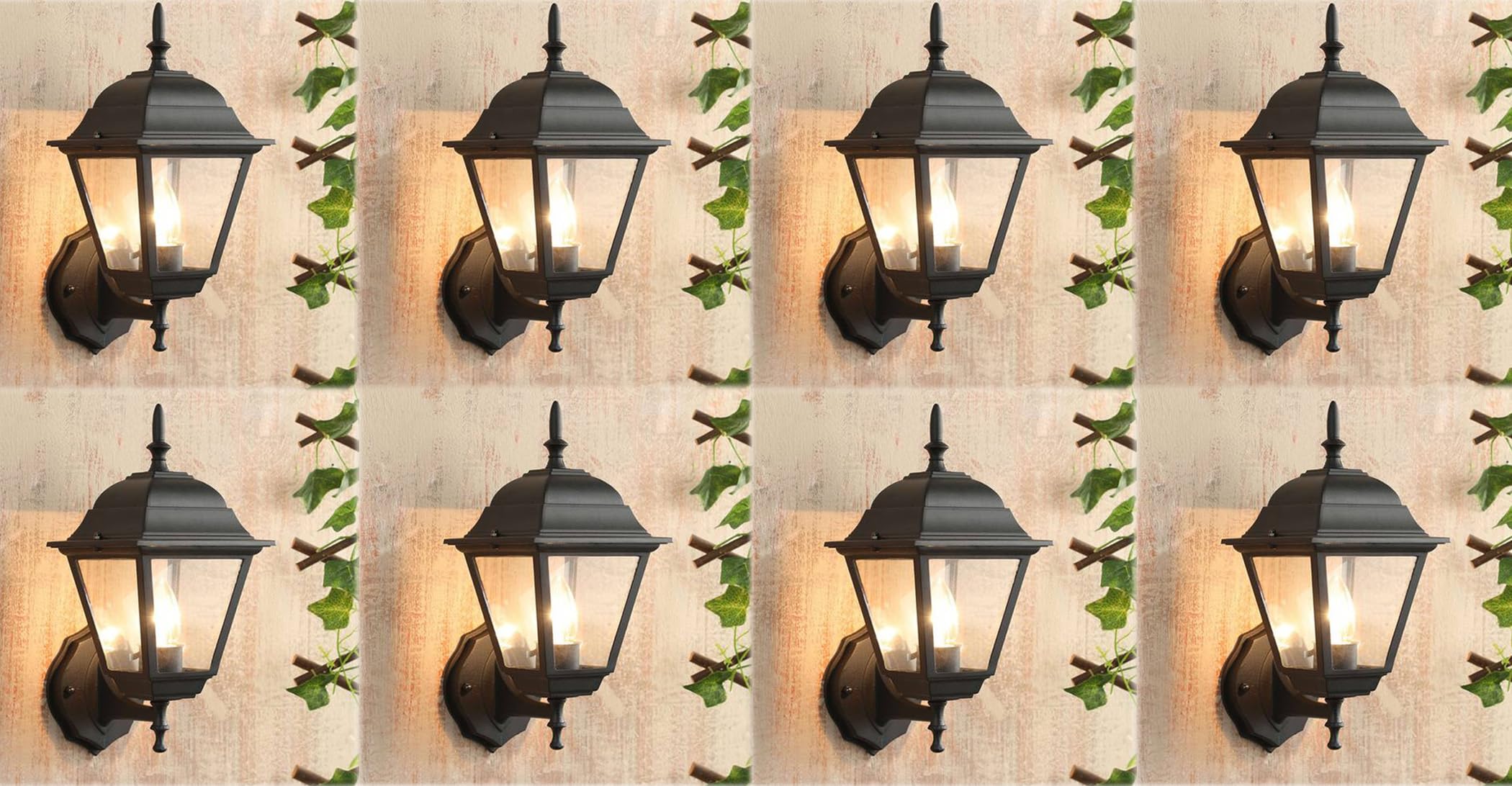 Kiyah Lights B22 Holder Cast Aluminium Black Matte Finished Standard Garden Light Wall Illumination for Patio, Porch & Balcony (Pack of 8) (B0CKFK691C) Amazon Price History, Amazon Price Tracker