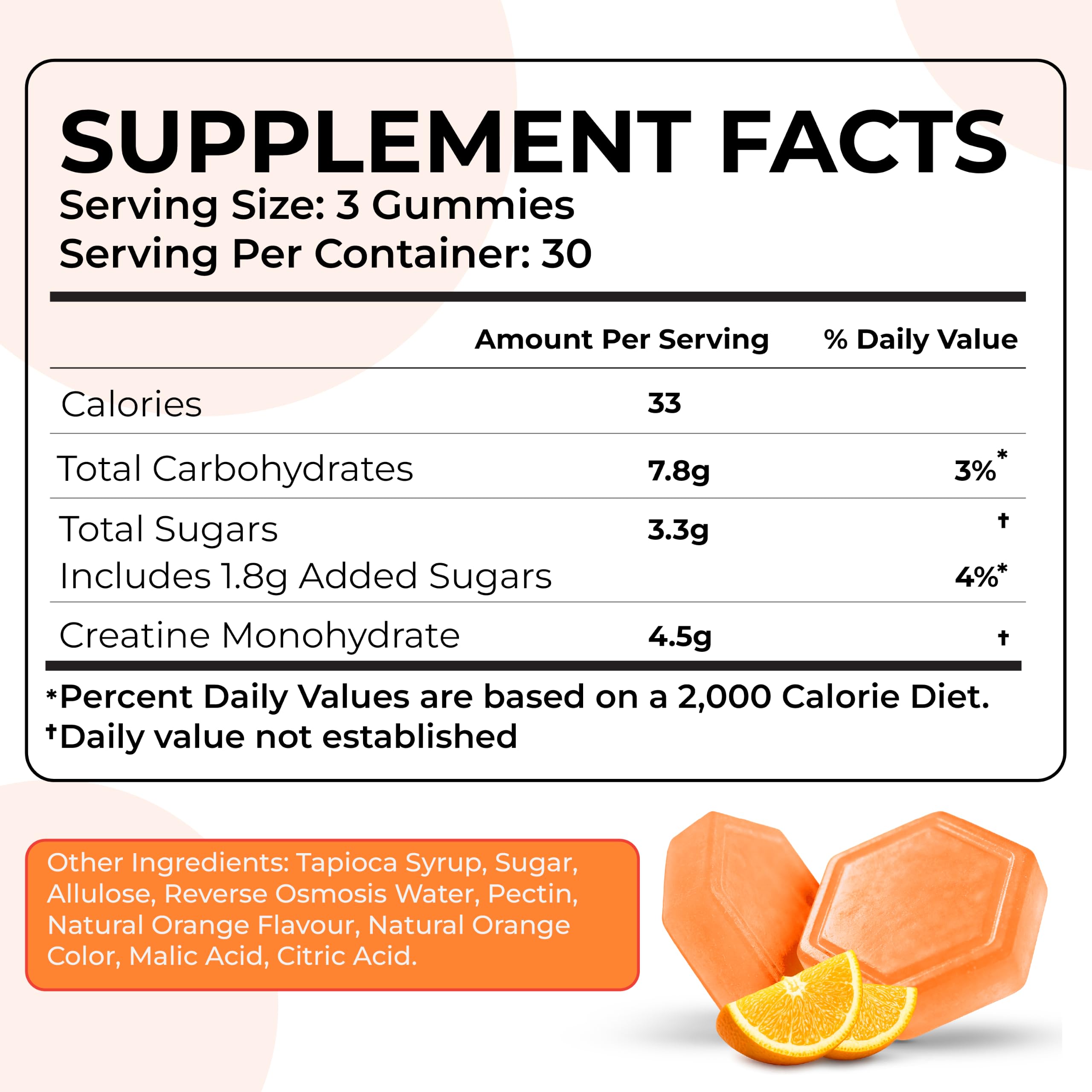 Creatine Monohydrate Gummies for Women & Men, Orange — Amazon image 3