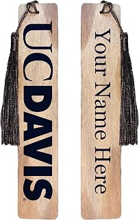 UC Davis Aggies Officially Licensed Customizable Collegiate Wooden Bookmark with Tassel