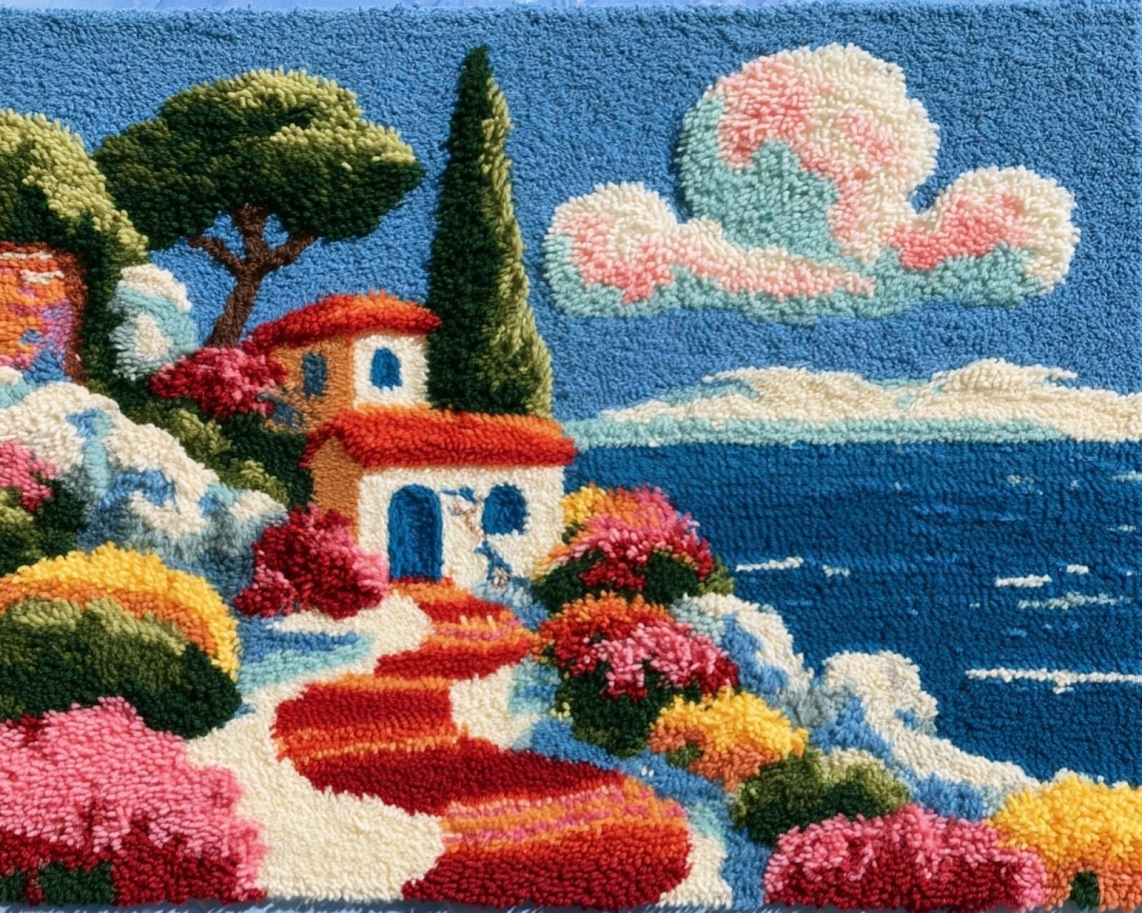 Wallphantom Mediterranean Landscape Diy Craft Latch Hook Rug Kits,