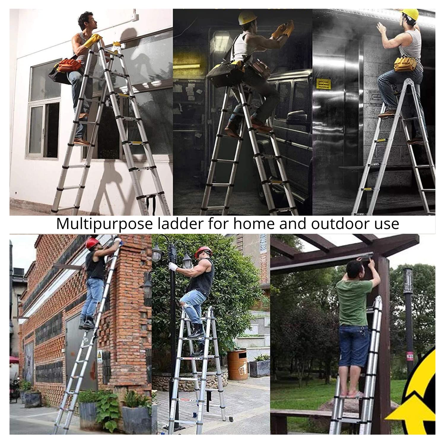 Corvids Portable and Compact 22 feet A Type Aluminium Telescopic Ladder with 16 Steps | 2-Year Warranty | for Household and Outdoor Use EN131 Certified (22 ft (6.6 m) - A Type) — Amazon image 9