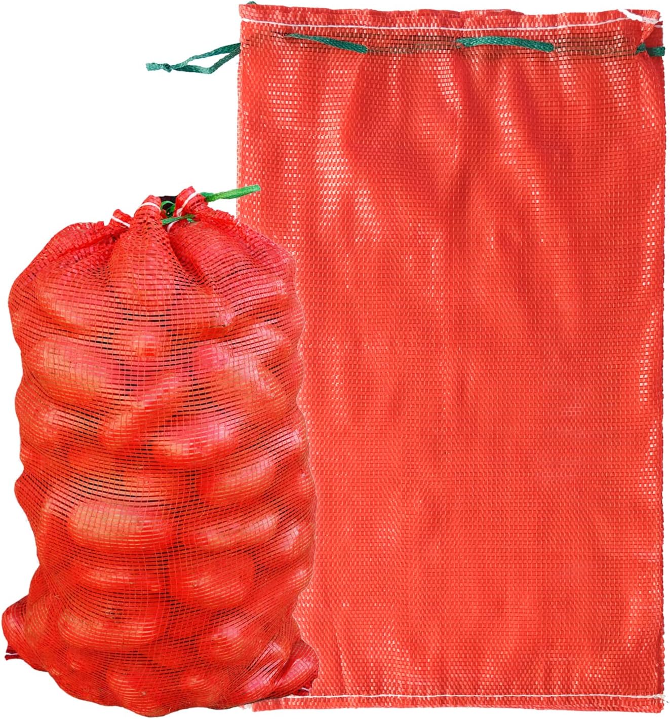 deebree 特大メッシュ農産物バッグ 60ポンド 再利用可能 オニオンサック 野菜保存袋 洗濯可能 ネットバッグ 21インチ x 32インチ オニオンポテト薪ザリガニ用 10枚パック