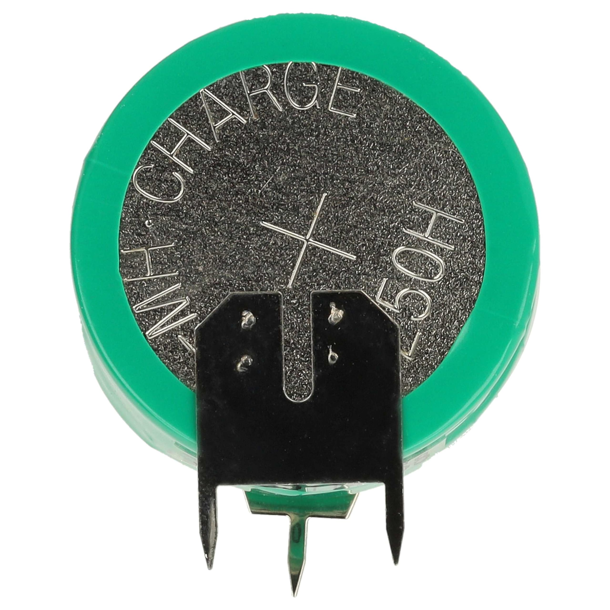 vhbw 100x NiMH Batería de botón de Repuesto Tipo 2/V250H 3 Pines 250 mAh 2,4 V Compatible para lámparas solares, etc.