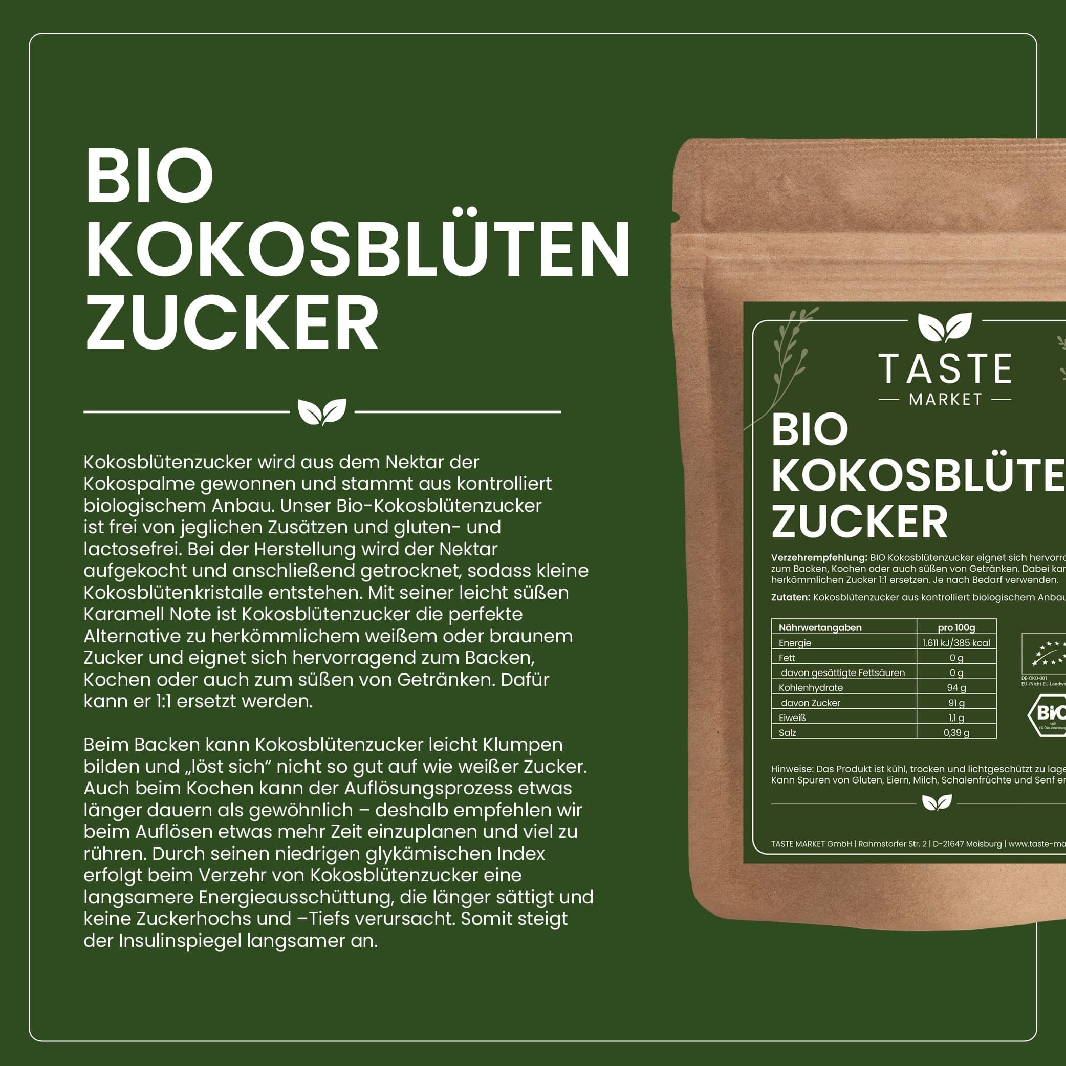10 kg BIO Kokosblütenzucker aus kontrolliert biologischem Anbau | Zuckerersatz | natürlicher Zucker | Kokosblüten