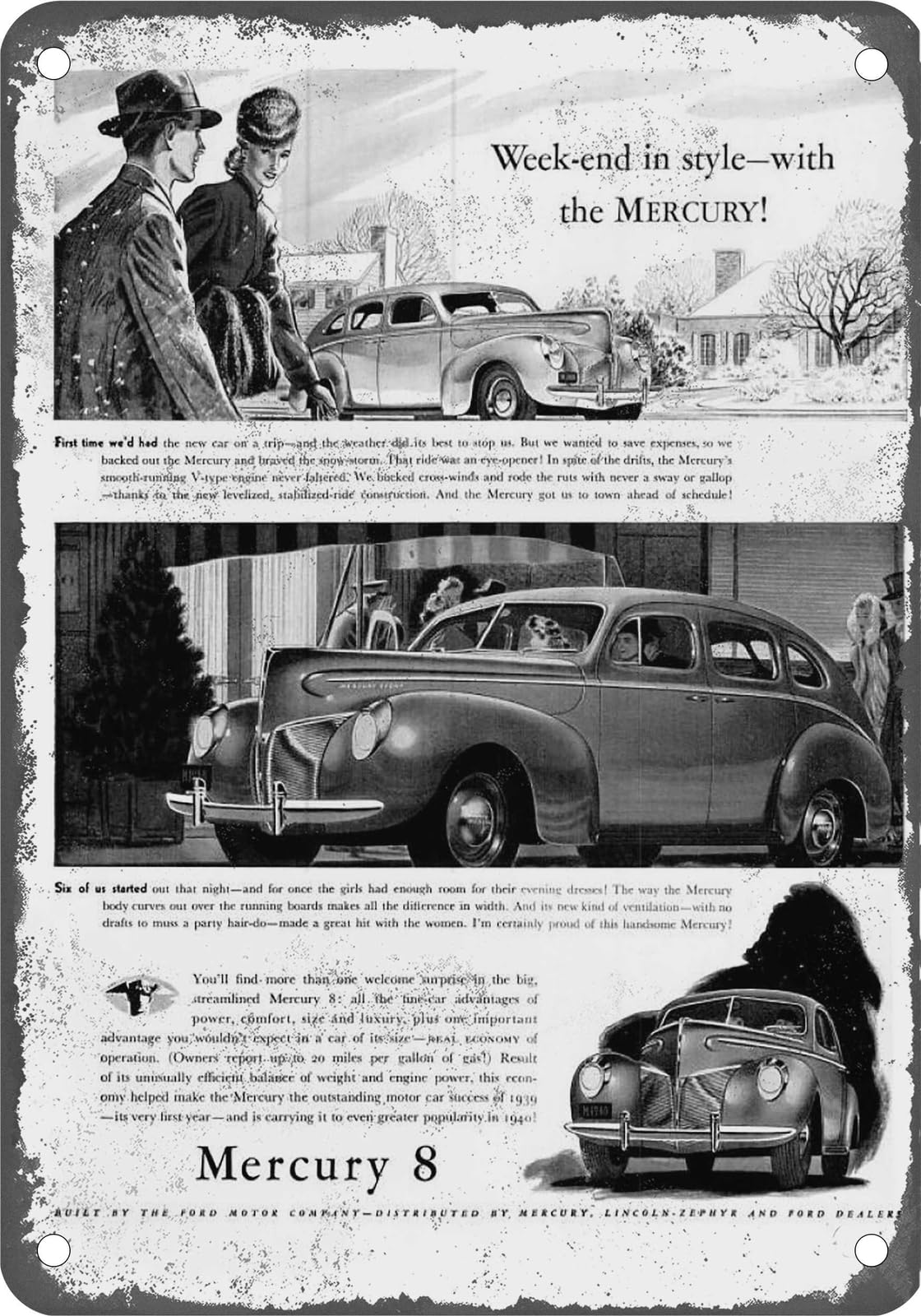 METAL SIGN - 1940 Mercury Vintage Ad 09 - Old Retro Rusty Look home decor