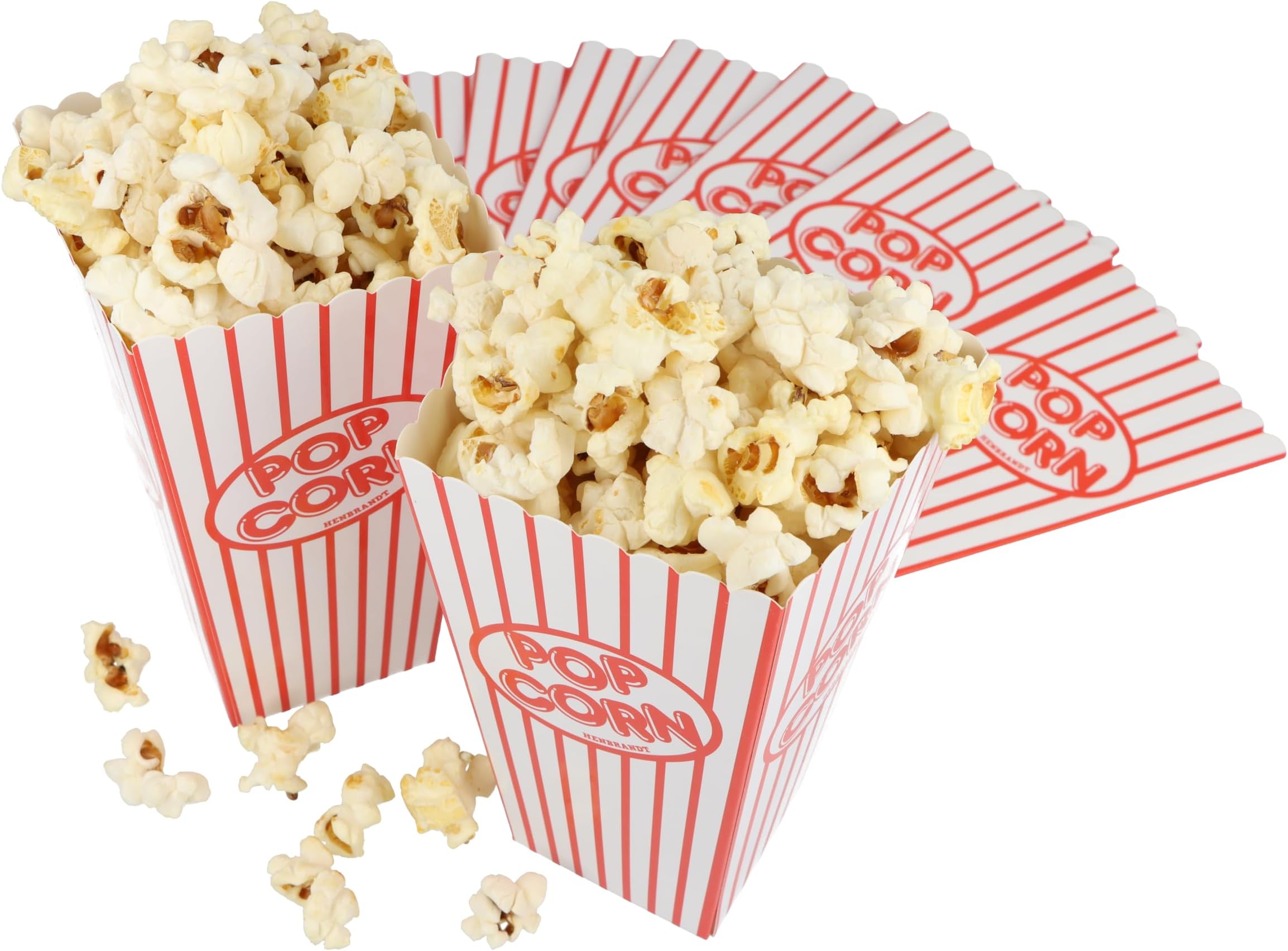 HENBRANDT 10 x Small Pop Corn Boxes 14 x 7.5 cm Retro Popcorn Pot Candy Treats Container for Parties, Birthdays, Cinema Parties and Christmas