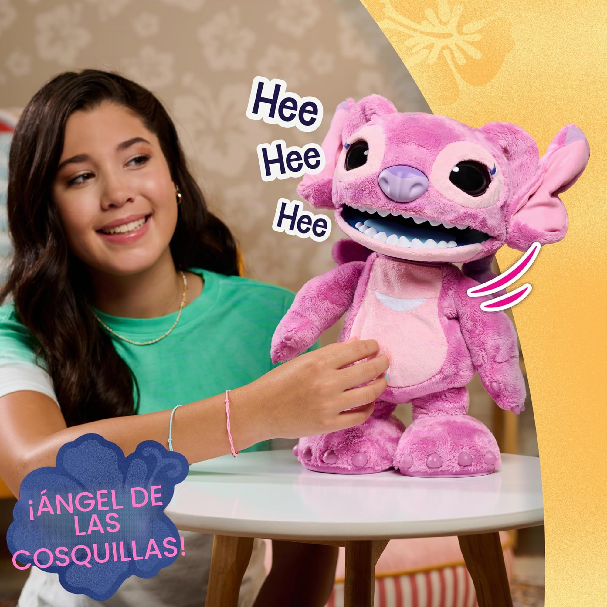 Just Play Peluche Interactivo Disney Stitch Ultimate Angel, de 43 cm, más de 100 Sonidos y reacciones, se Mueve como el Angel de Verdad, para niños a Partir de 3 años