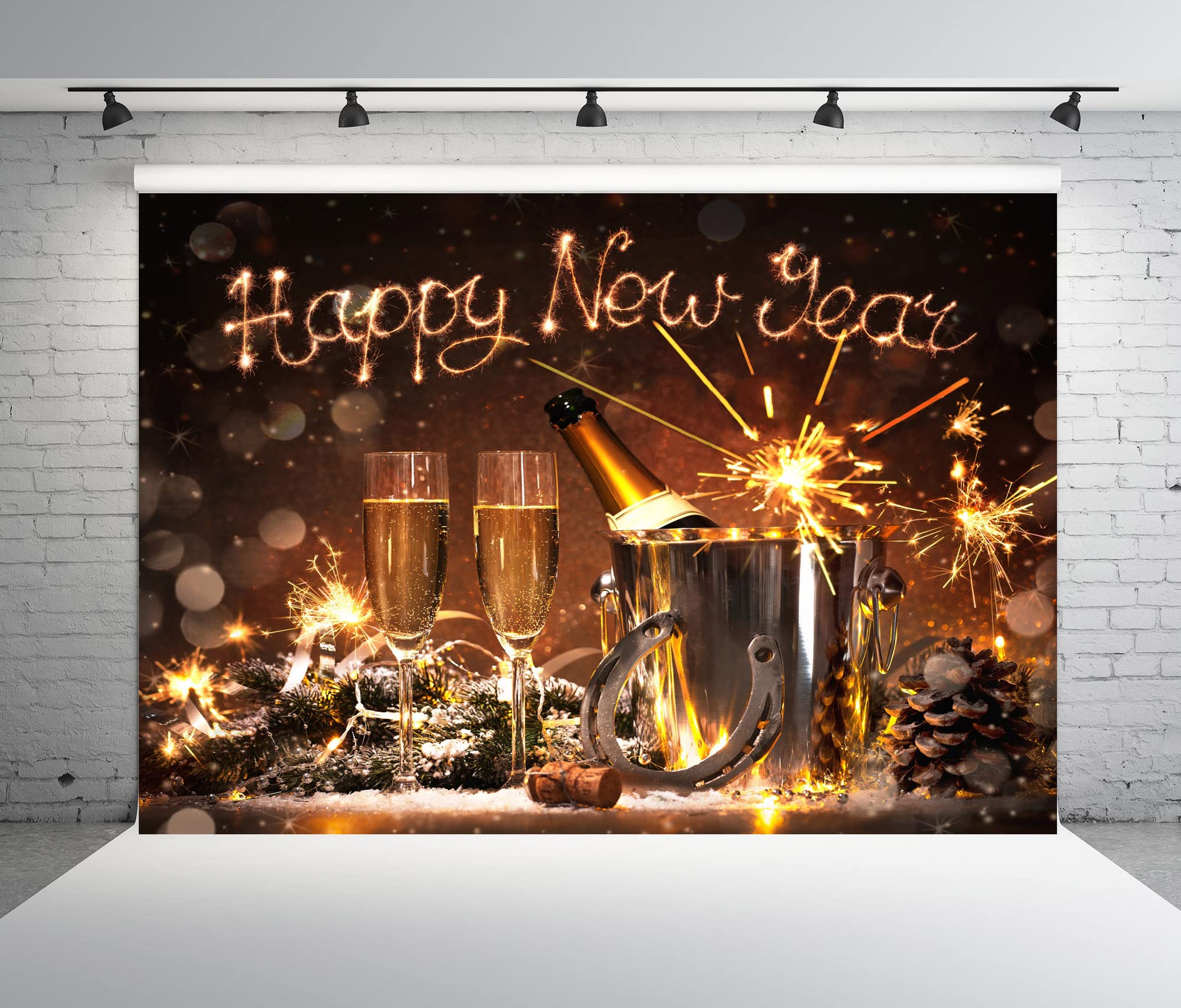 Party Backgrounds New Year's Eve Clock Photo Backdrop | Alba